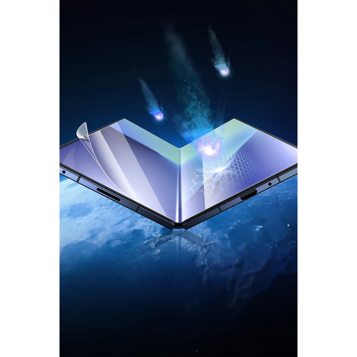 Keephone Samsung Galaxy Z Fold 7 Crystal Combo 2.5D HD Ekran Koruyucu - Siyah