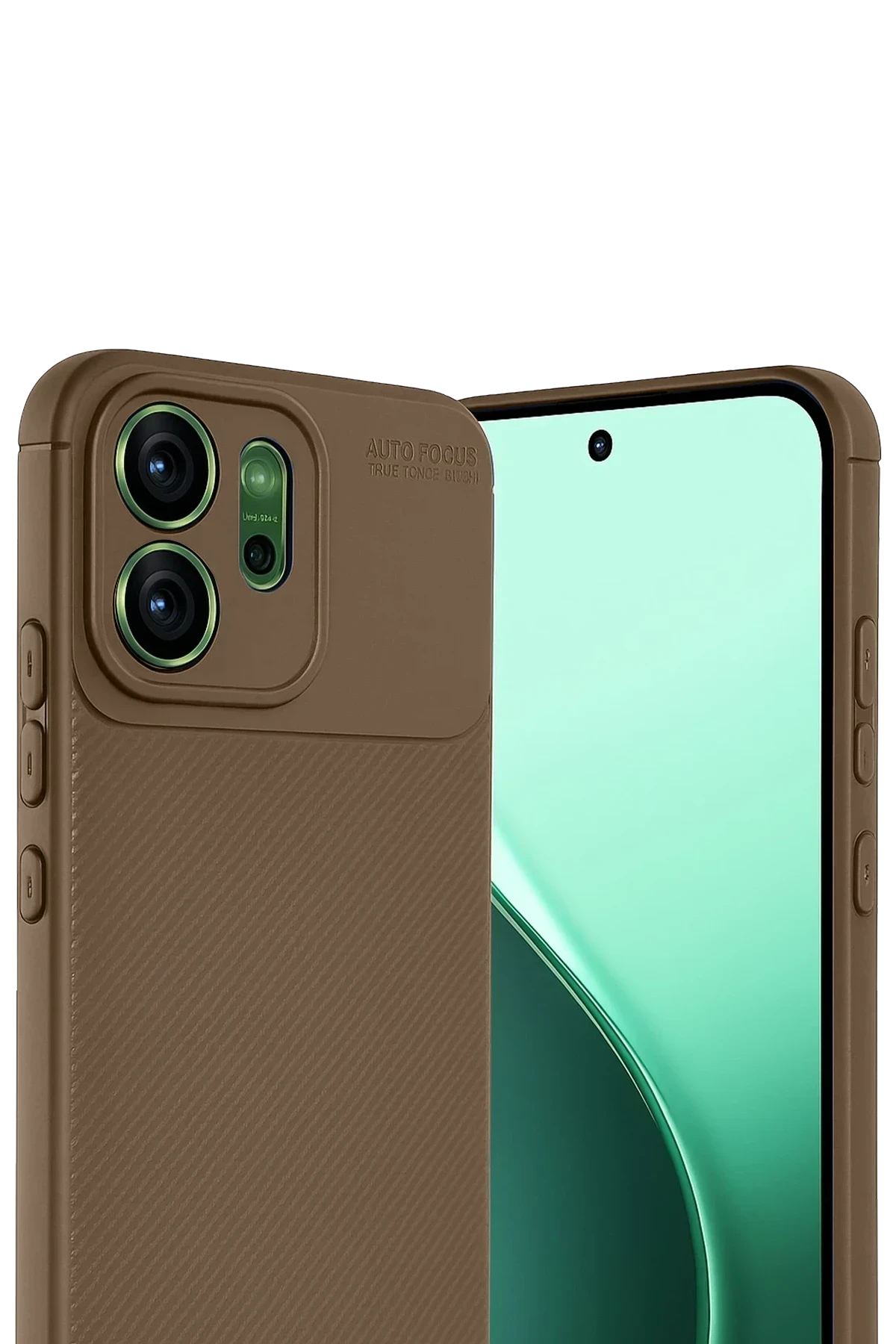Newface Oppo Reno 14 Auto Focus Karbon Kapak - Kahverengi
