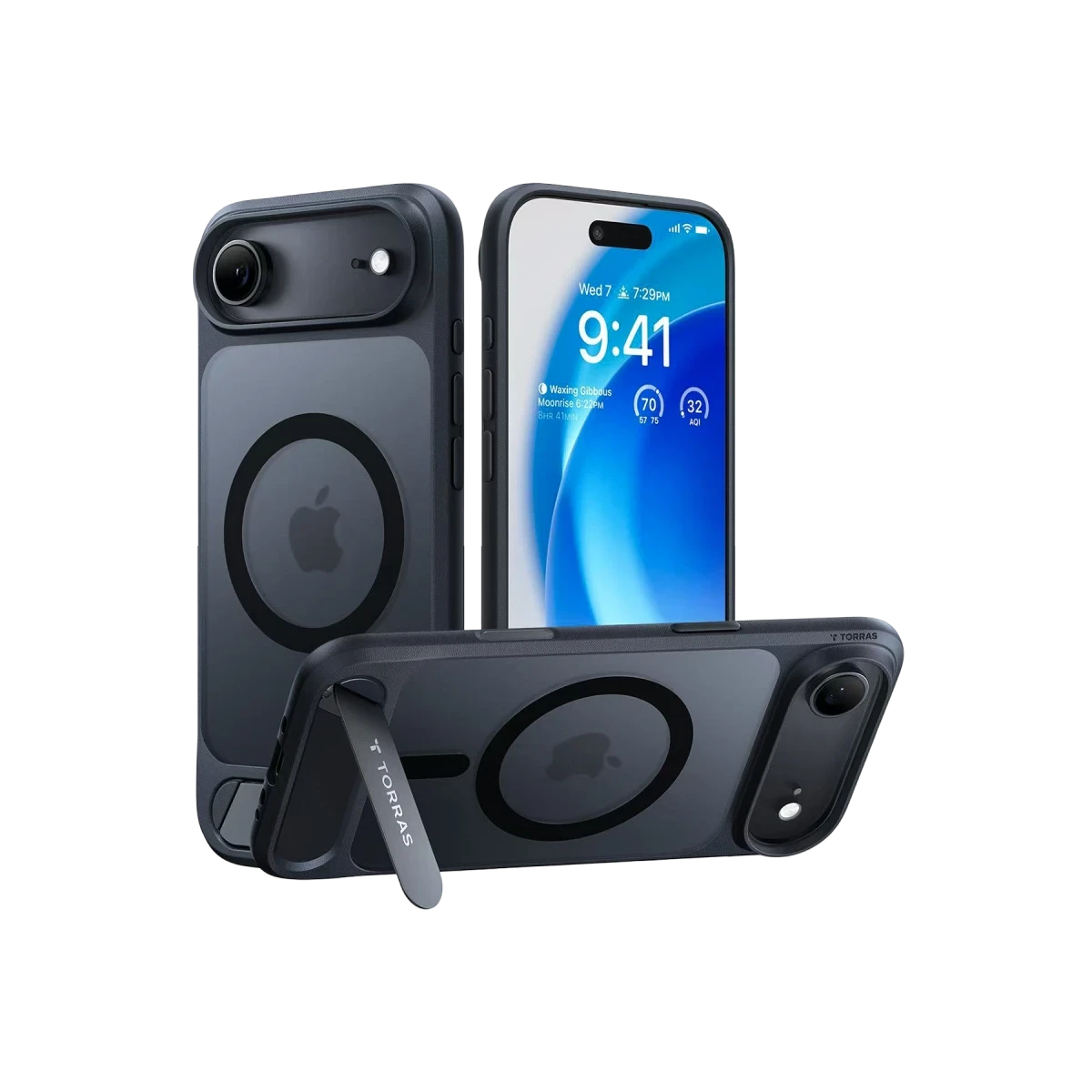 Torras Apple iPhone 17 Air P Stand Serisi Magsafe Kılıf - Siyah