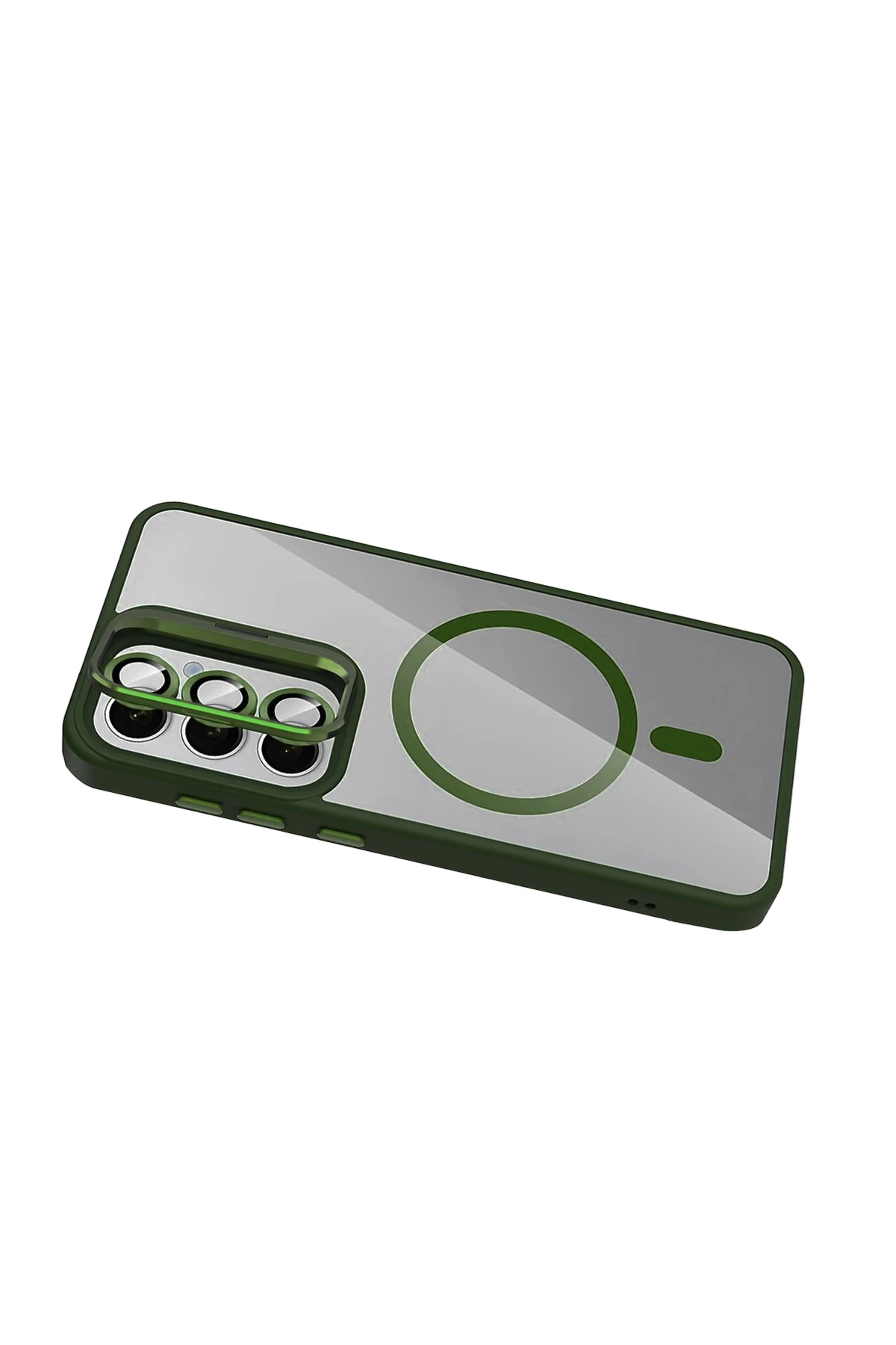 Joko Samsung Galaxy S24 FE Remim Lensli Magsafe Standlı Kapak - Koyu Yeşil