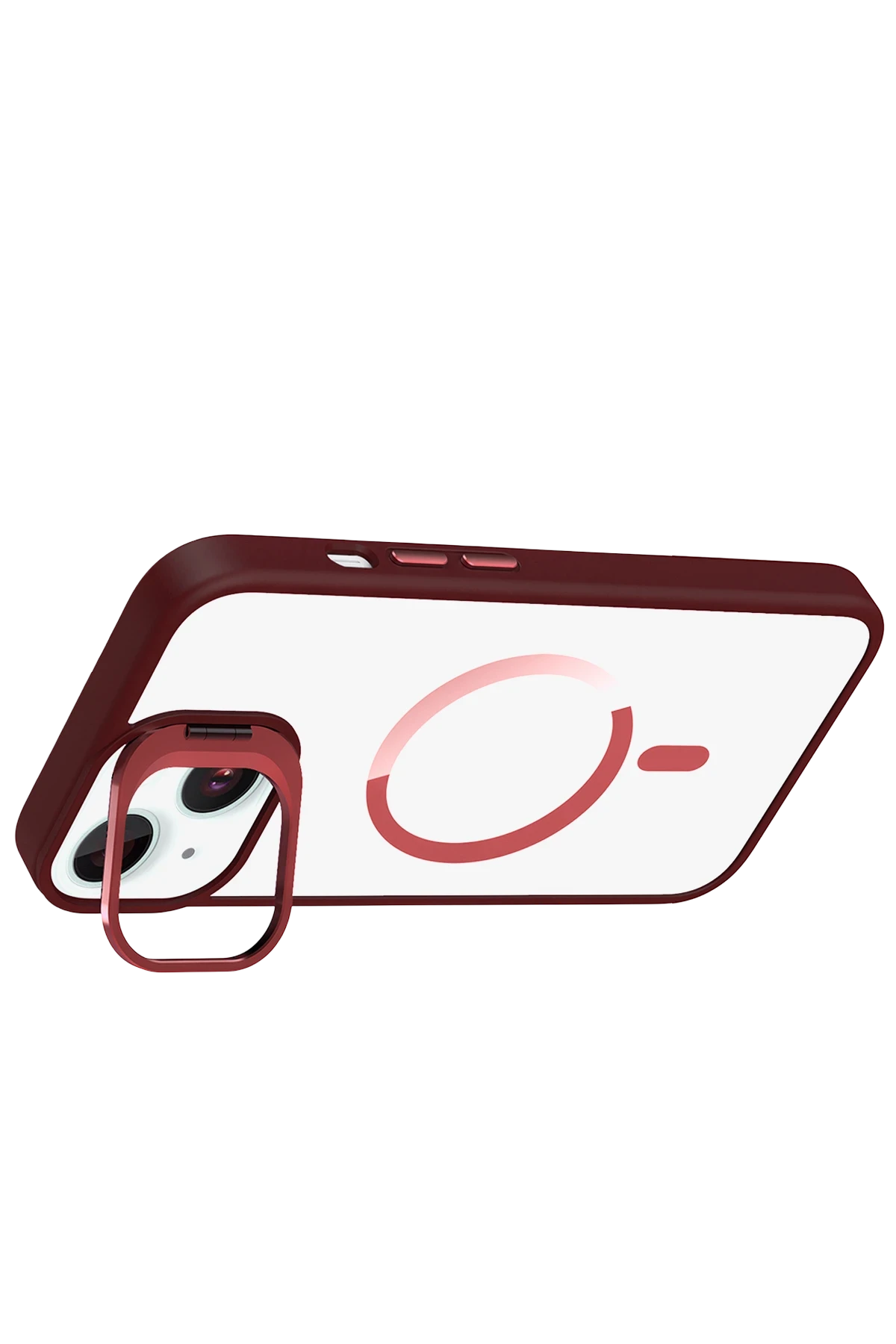 Joko Apple iPhone 15 Remim Lensli Magsafe Standlı Kapak - Bordo — görsel 3