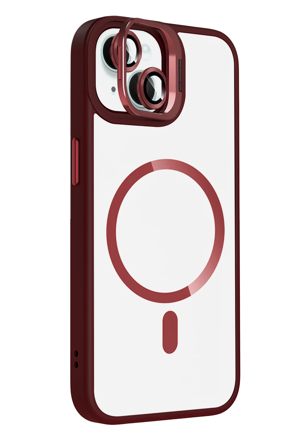 Joko Apple iPhone 15 Plus Remim Lensli Magsafe Standlı Kapak - Bordo — görsel 2