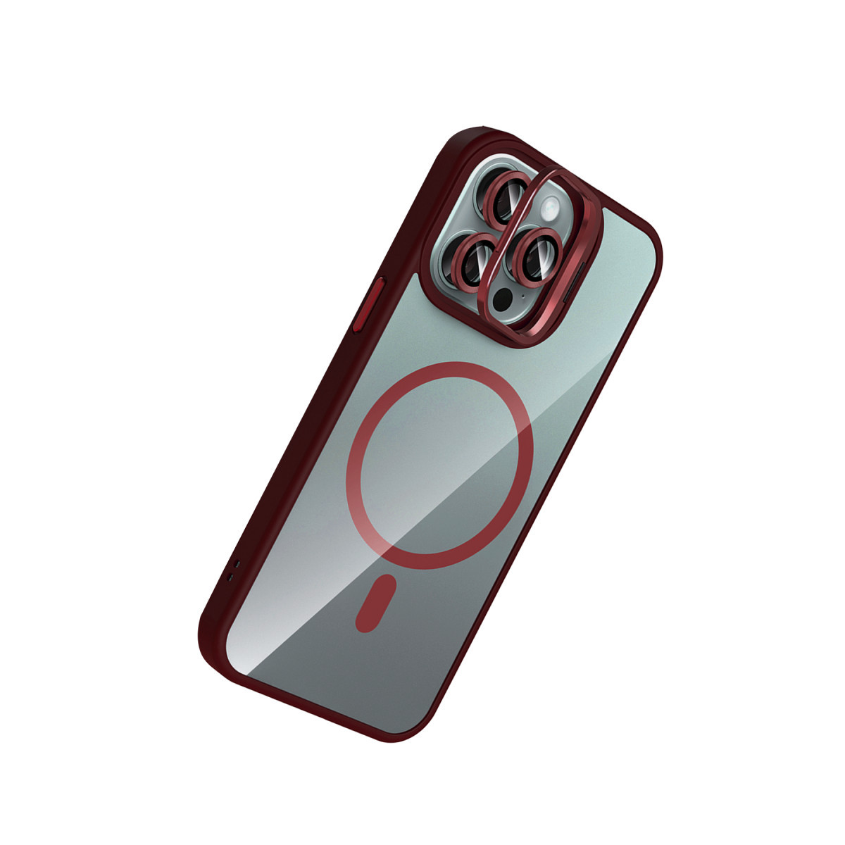 Joko Apple iPhone 16 Pro Max Remim Lensli Magsafe Standlı Kapak - Bordo — görsel 11