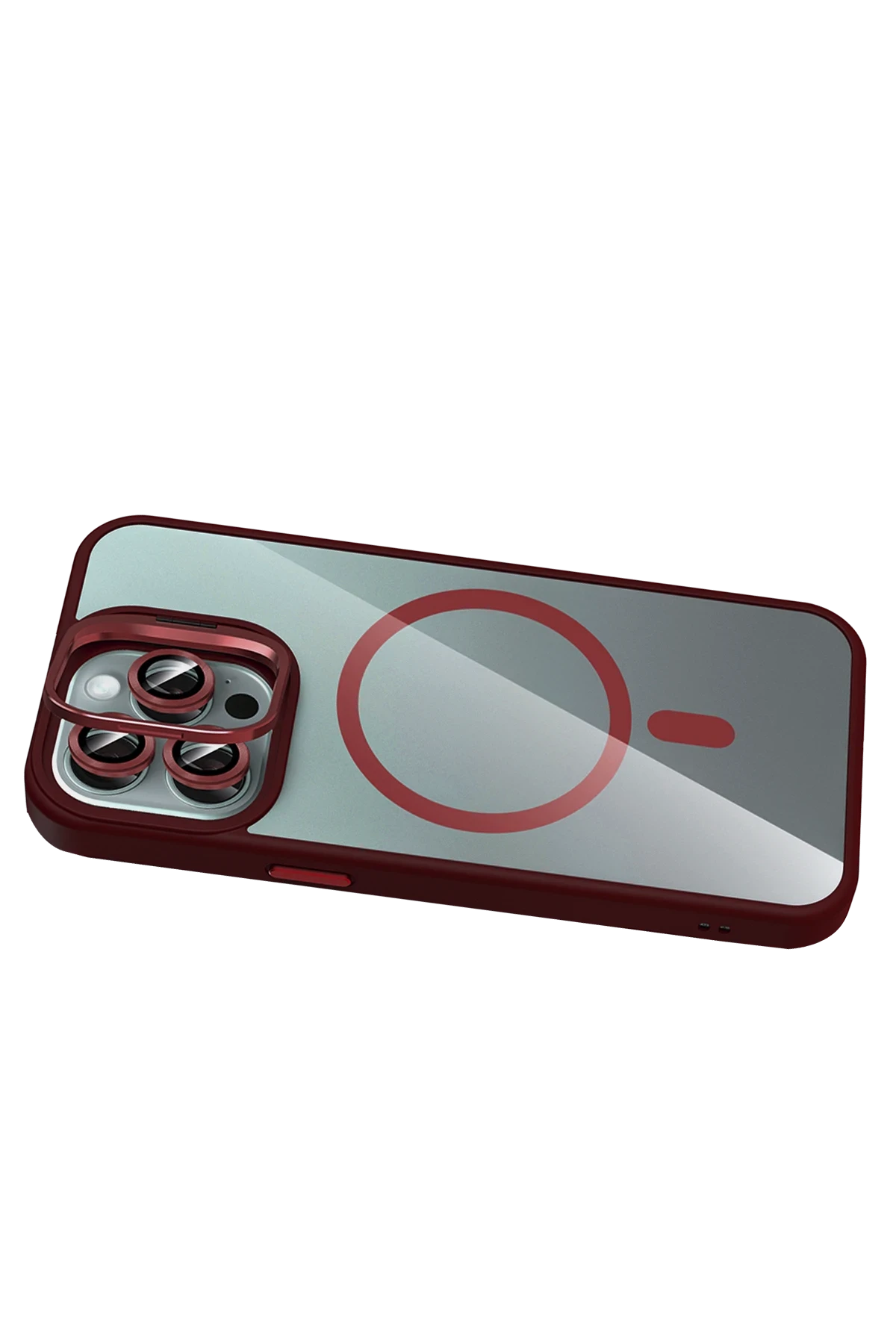 Joko Apple iPhone 16 Pro Max Remim Lensli Magsafe Standlı Kapak - Bordo
