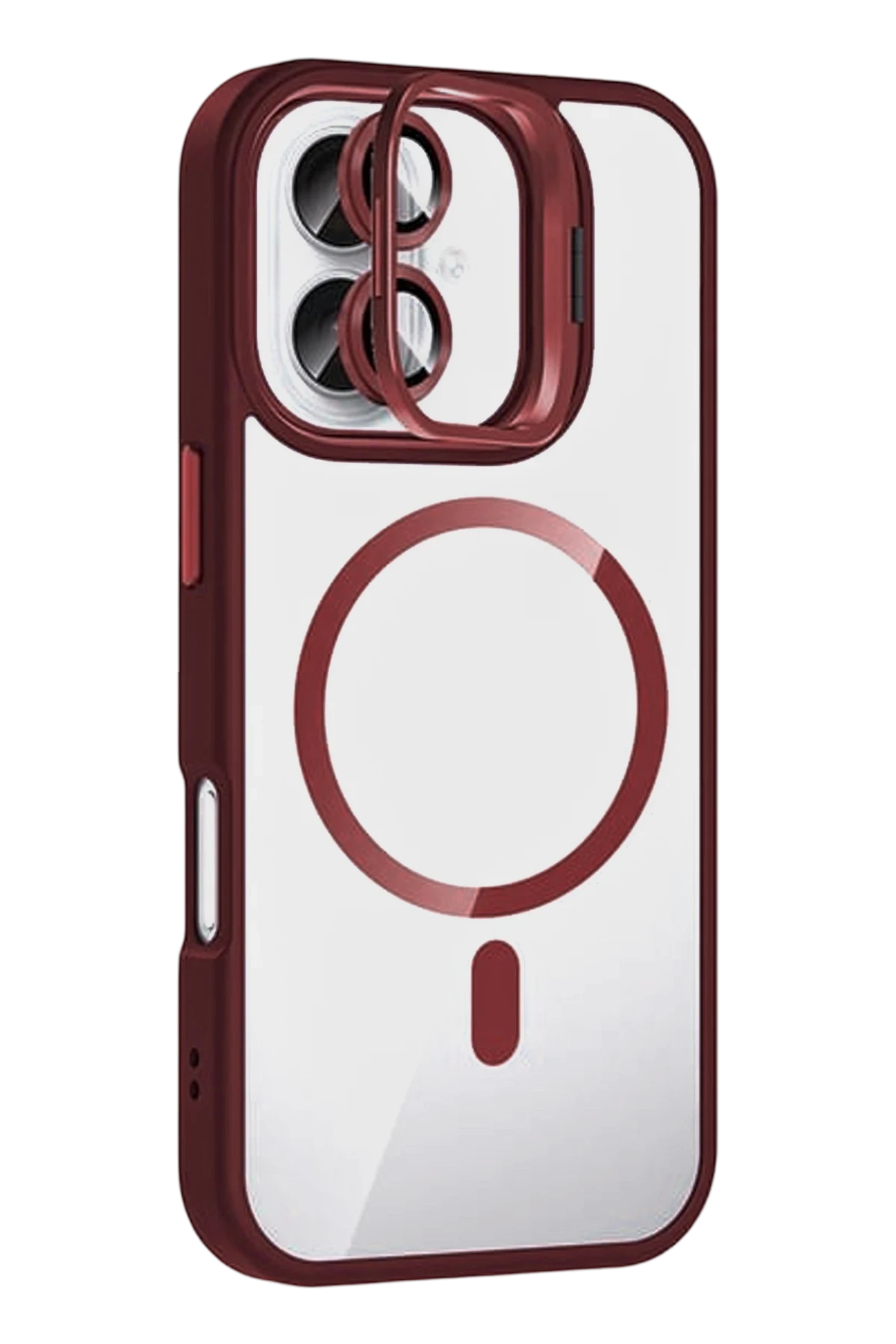 Joko Apple iPhone 16 Remim Lensli Magsafe Standlı Kapak - Bordo