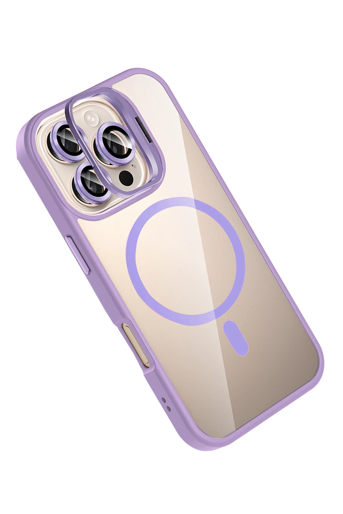 Joko Apple iPhone 16 Pro Max Remim Lensli Magsafe Standlı Kapak - Lila