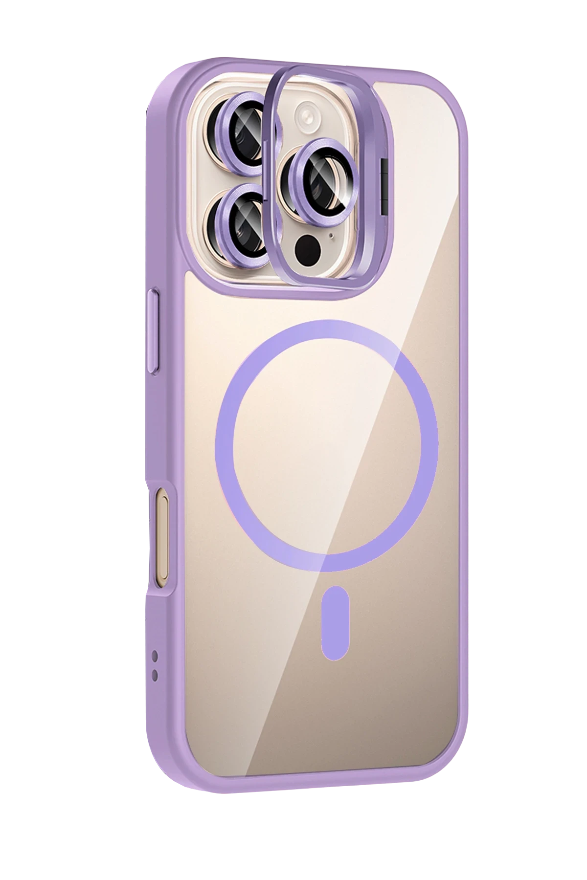 Joko Apple iPhone 16 Pro Remim Lensli Magsafe Standlı Kapak - Lila