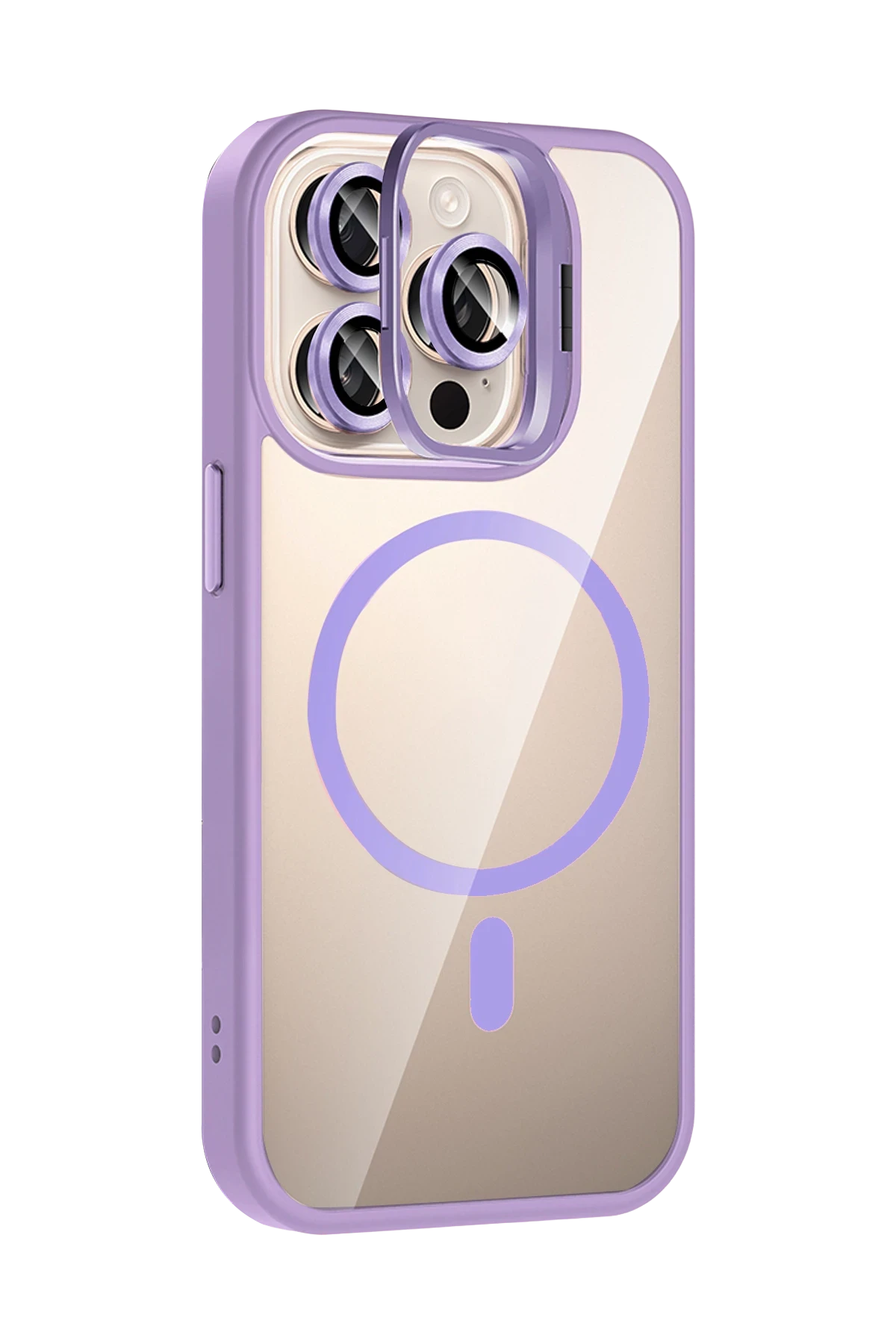 Joko Apple iPhone 14 Pro Max Remim Lensli Magsafe Standlı Kapak - Lila