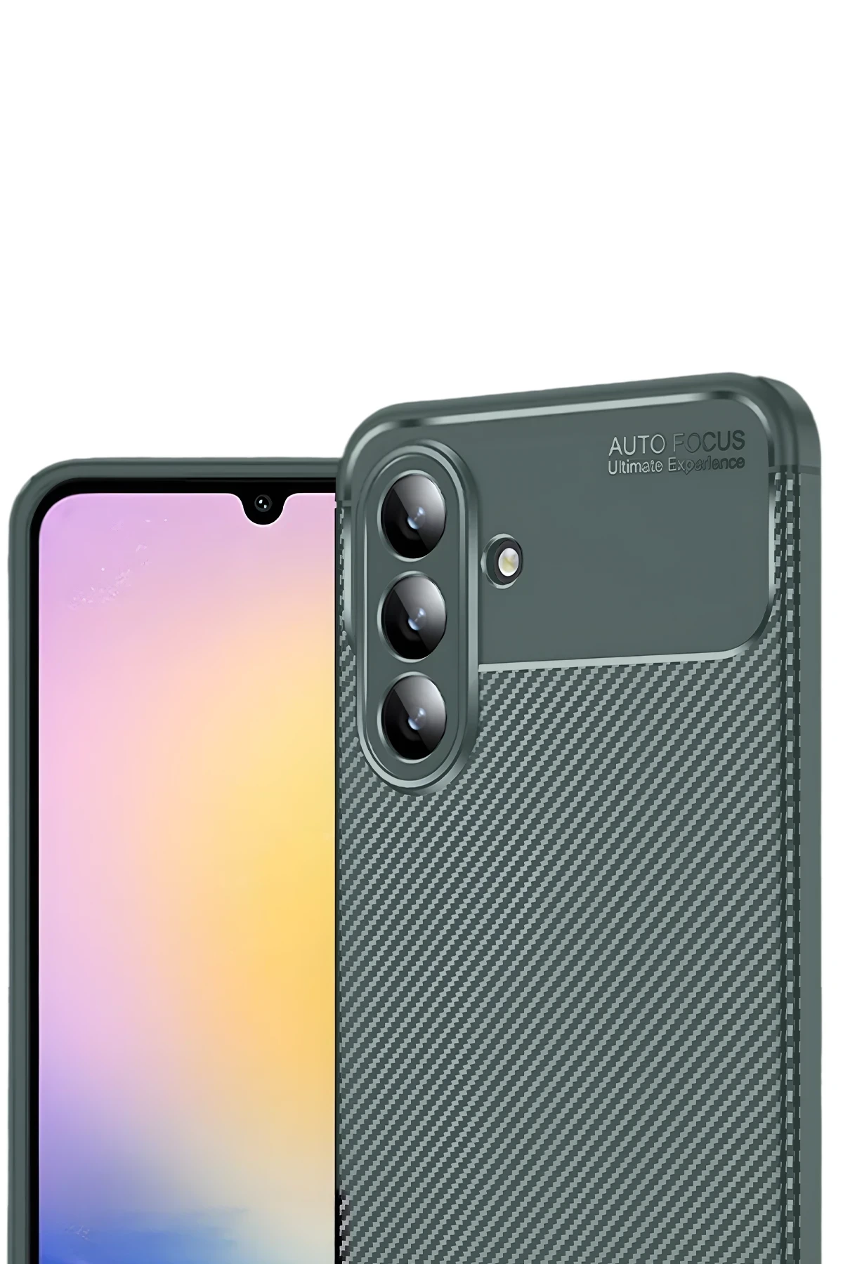 Newface Samsung Galaxy S25 FE Auto Focus Karbon Kapak - Koyu Yeşil