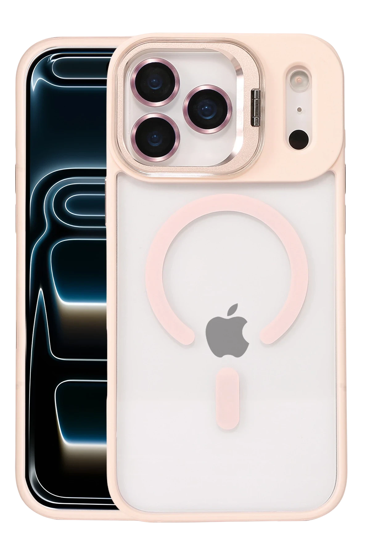Joko Apple iPhone 17 Pro Remim Lensli Magsafe Standlı Kapak - Pembe