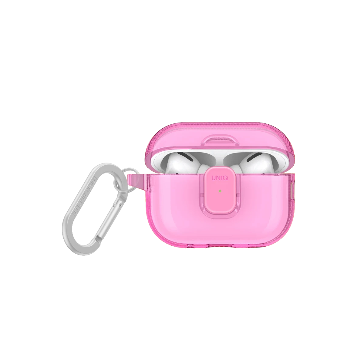 Uniq Apple Airpods Pro 2 (2.nesil) Glase Pro Kilitli Kılıf - Pembe