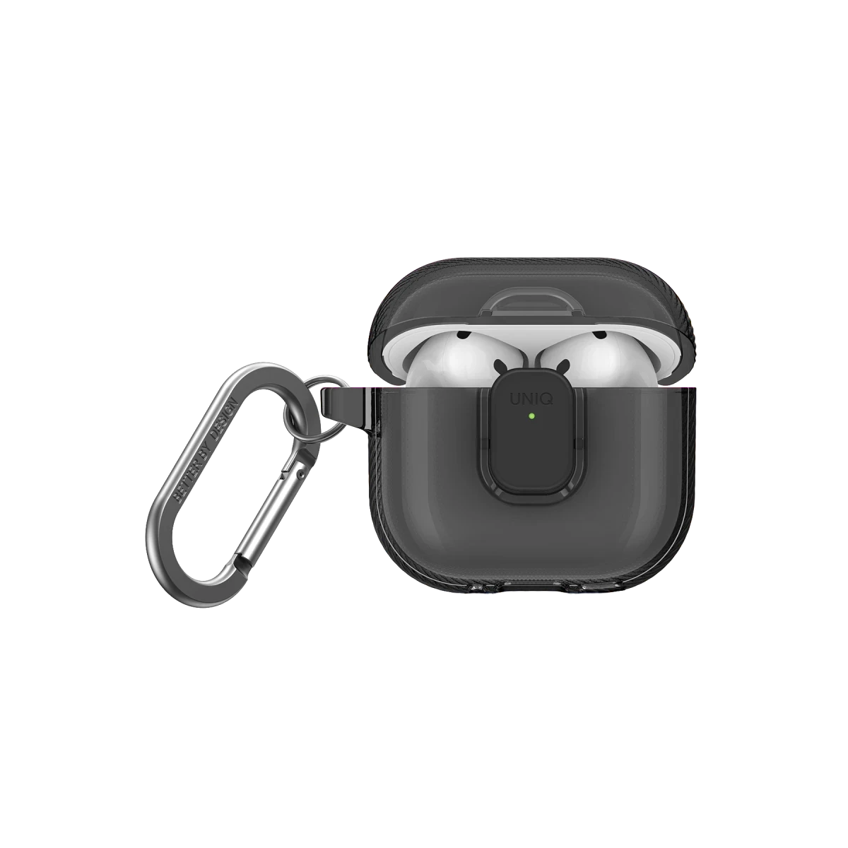 Uniq Apple Airpods 4 (4.nesil) Glase Pro Kilitli Kılıf - Füme
