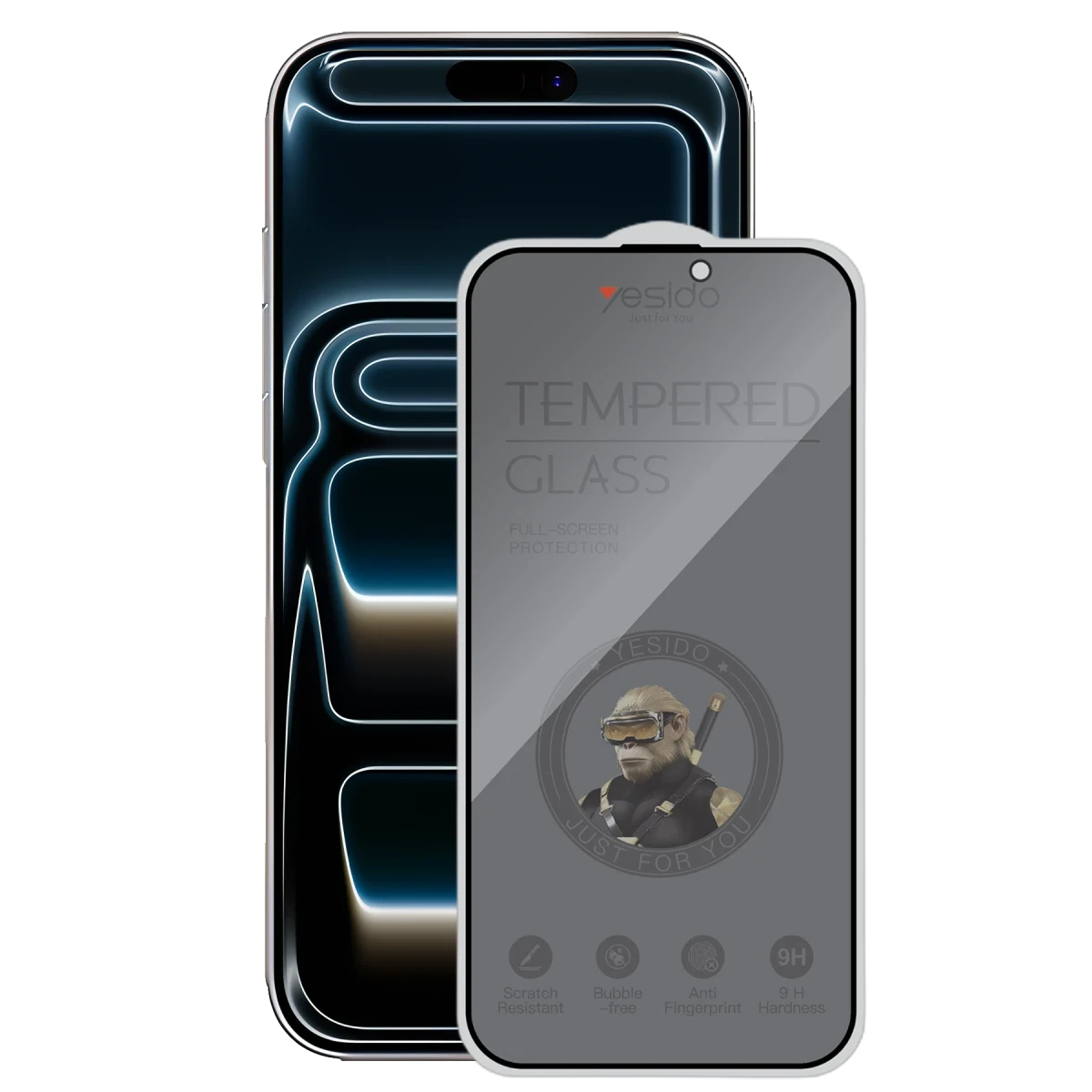 Yesido Apple iPhone 17 TG27 Hayalet Cam Ekran Koruyucu - Siyah