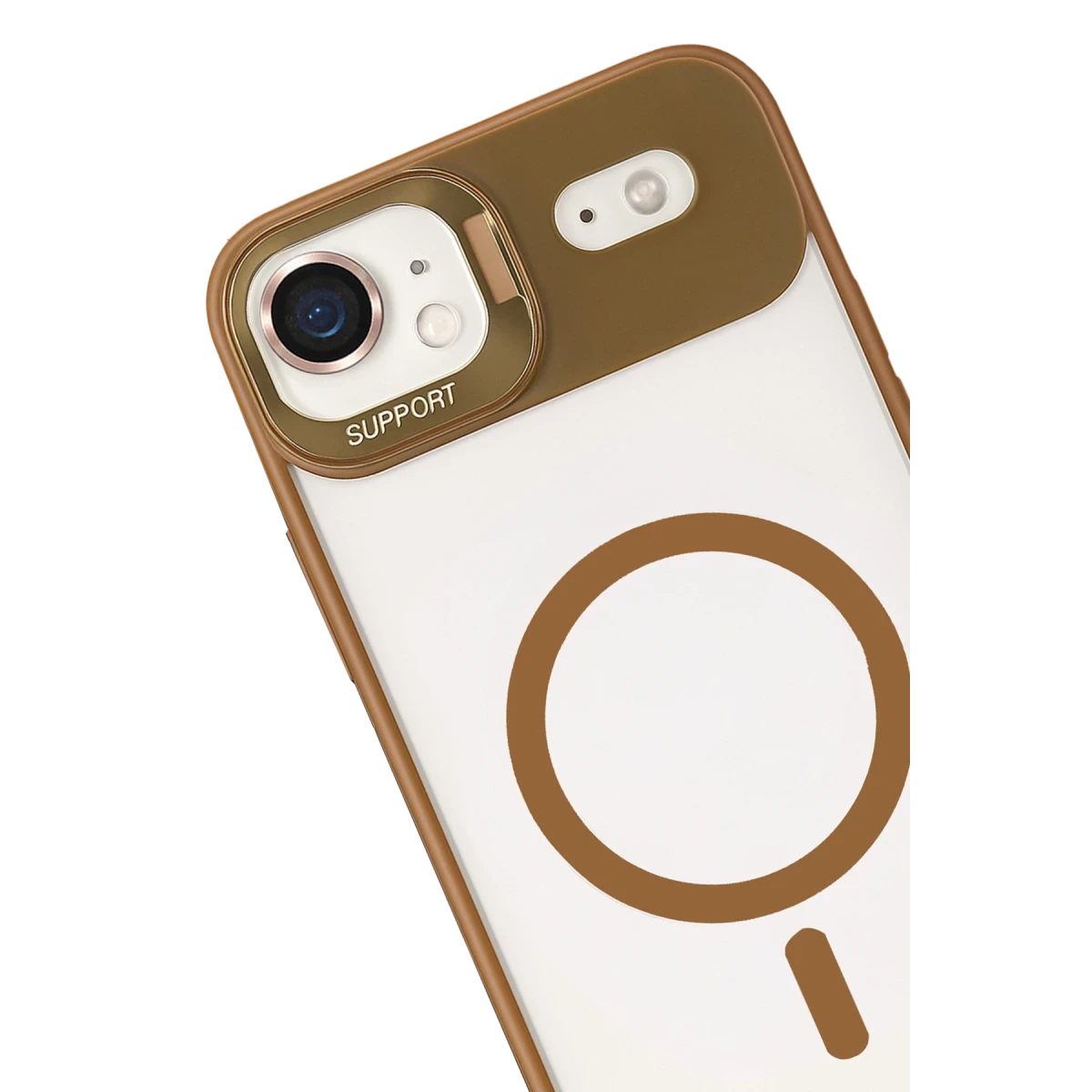 Joko Apple iPhone 17 Air Remim Lensli Magsafe Standlı Kapak - Kahverengi
