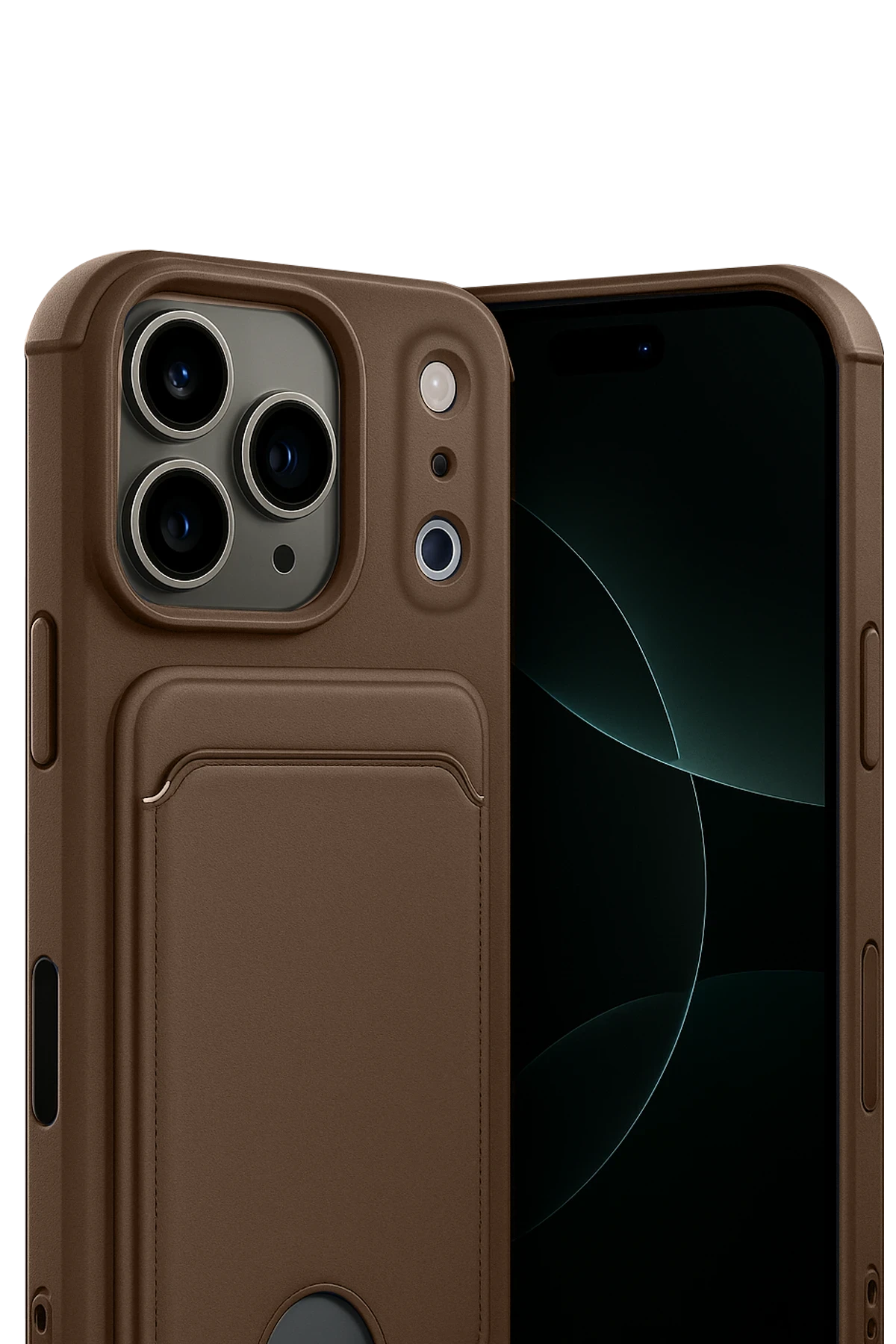 Newface Apple iPhone 17 Pro Max Kelvin Kartvizitli Silikon - Kahverengi