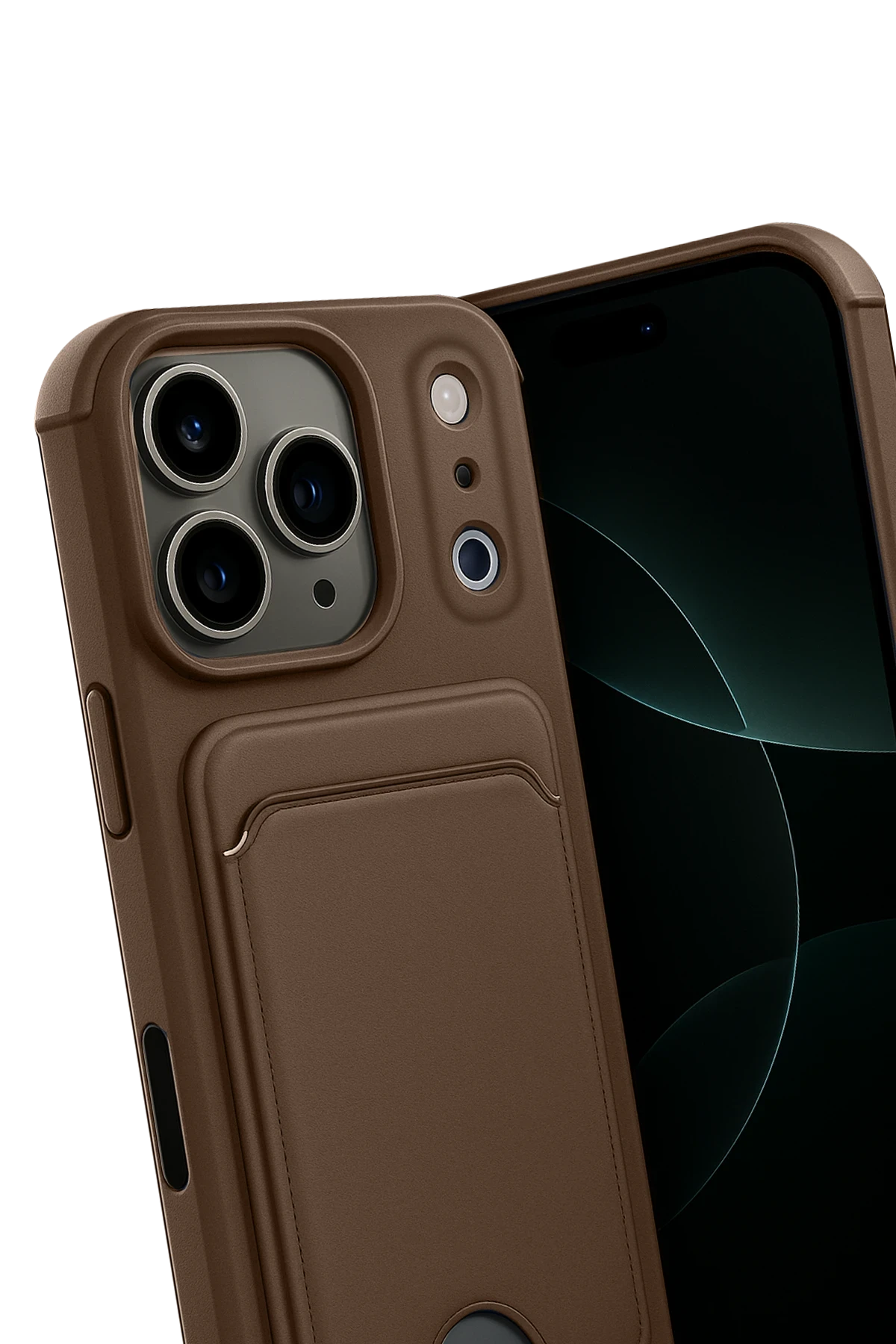 Newface Apple iPhone 17 Pro Max Kelvin Kartvizitli Silikon - Kahverengi