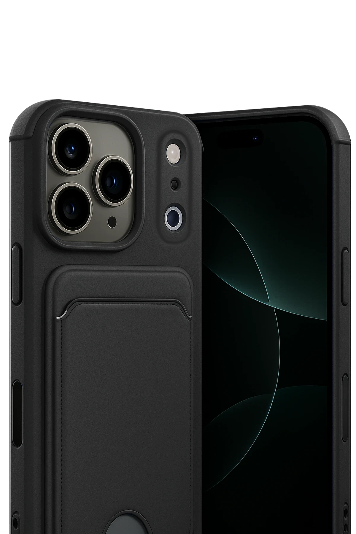 Newface Apple iPhone 17 Pro Max Kelvin Kartvizitli Silikon - Siyah