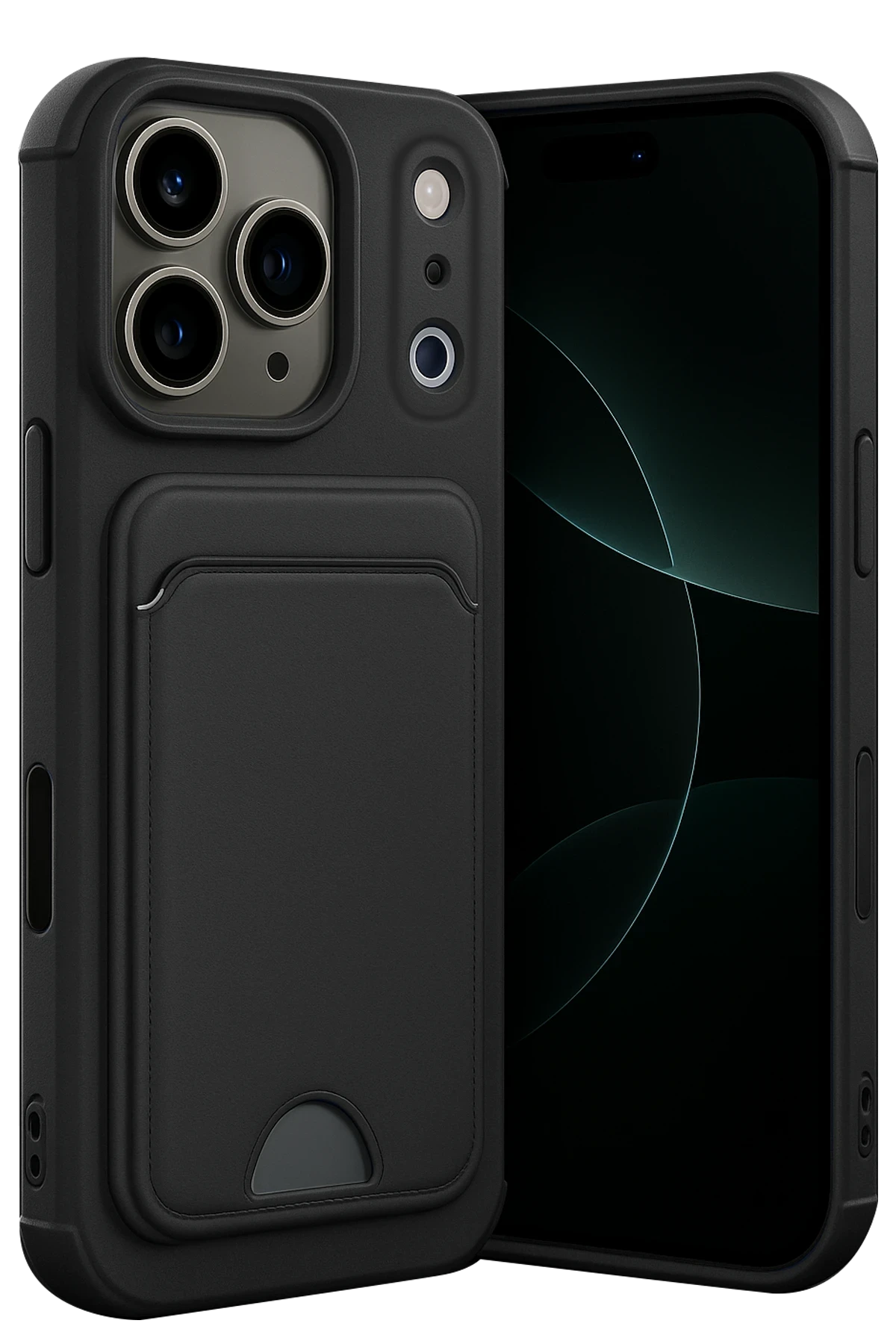 Newface Apple iPhone 17 Pro Max Kelvin Kartvizitli Silikon - Siyah