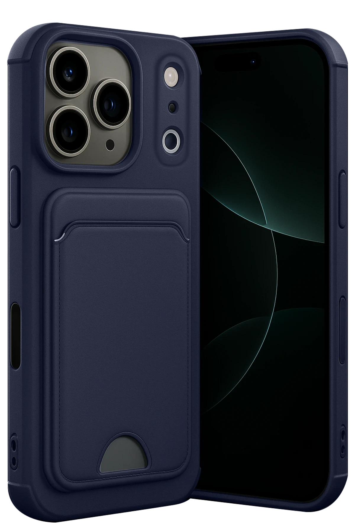 Newface Apple iPhone 17 Pro Max Kelvin Kartvizitli Silikon - Lacivert