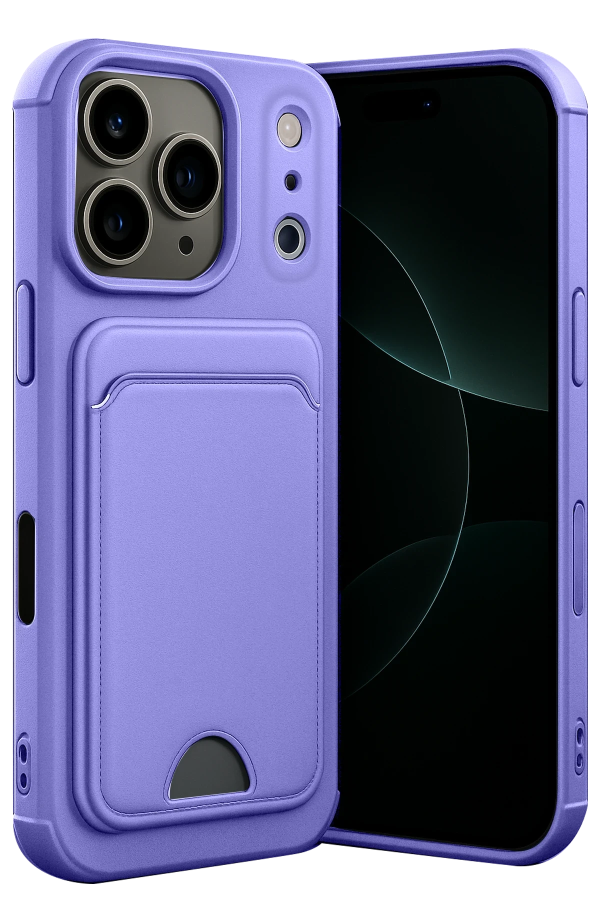 Newface Apple iPhone 17 Pro Max Kelvin Kartvizitli Silikon - Lila