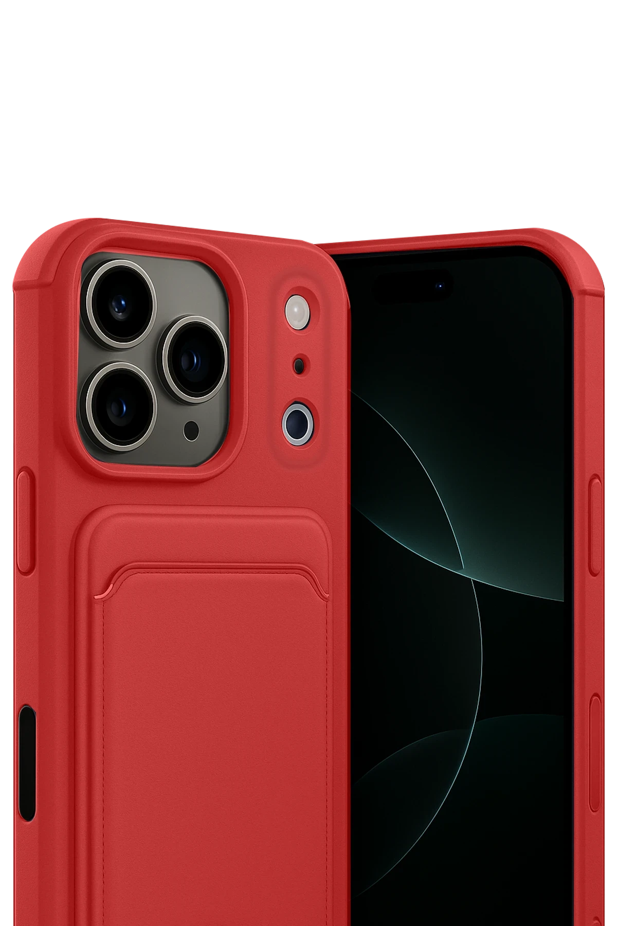 Newface Apple iPhone 17 Pro Max Kelvin Kartvizitli Silikon - Kırmızı
