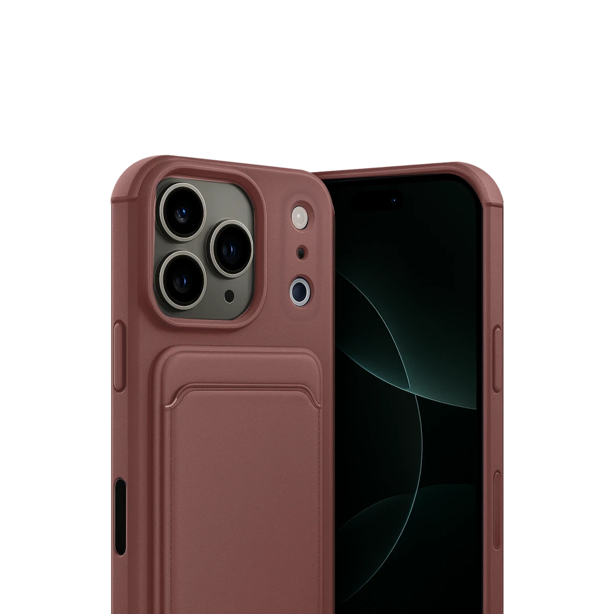 Newface Apple iPhone 17 Pro Max Kelvin Kartvizitli Silikon - Bordo