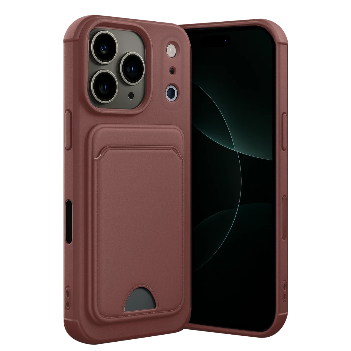 Newface Apple iPhone 17 Pro Max Kelvin Kartvizitli Silikon - Bordo