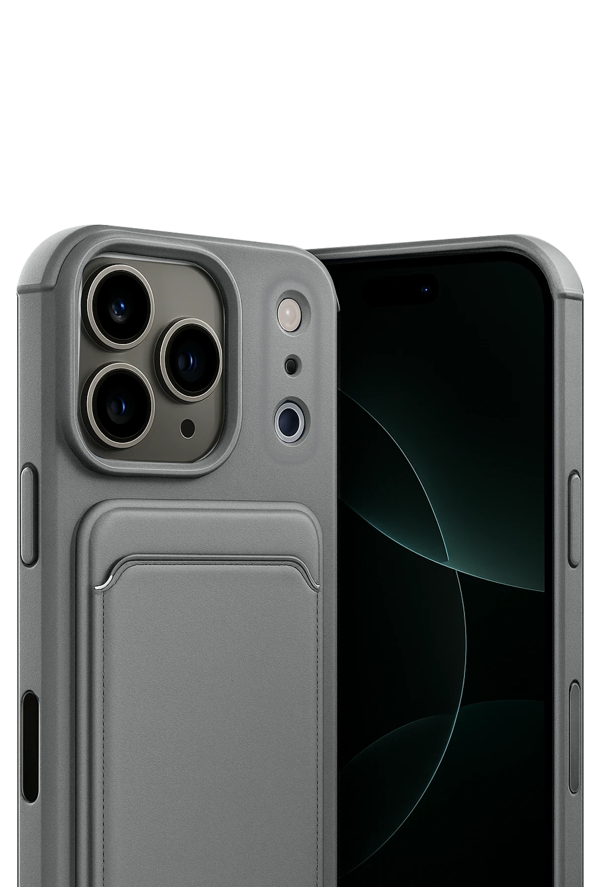 Newface Apple iPhone 17 Pro Max Kelvin Kartvizitli Silikon - Gri