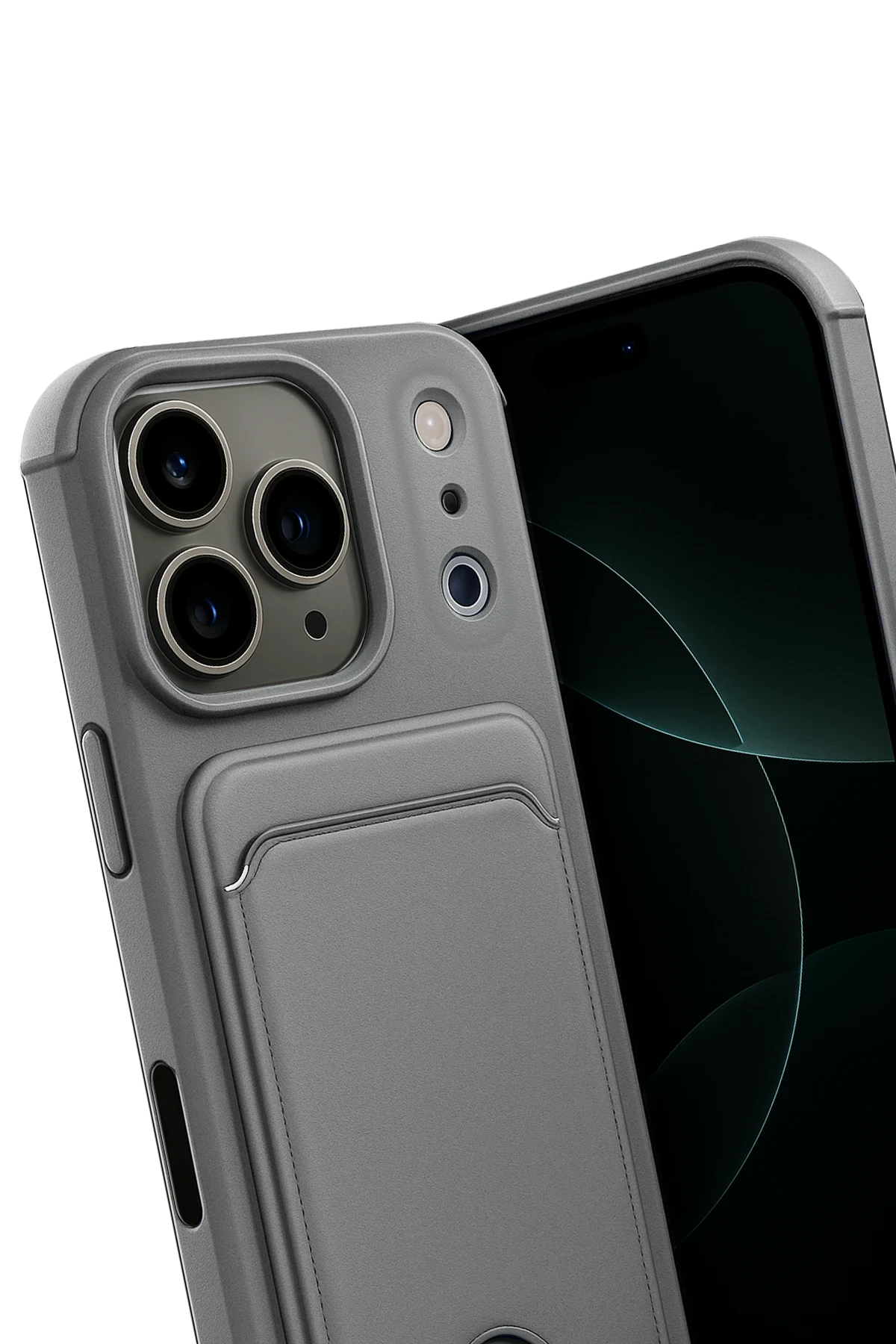 Newface Apple iPhone 17 Pro Max Kelvin Kartvizitli Silikon - Gri