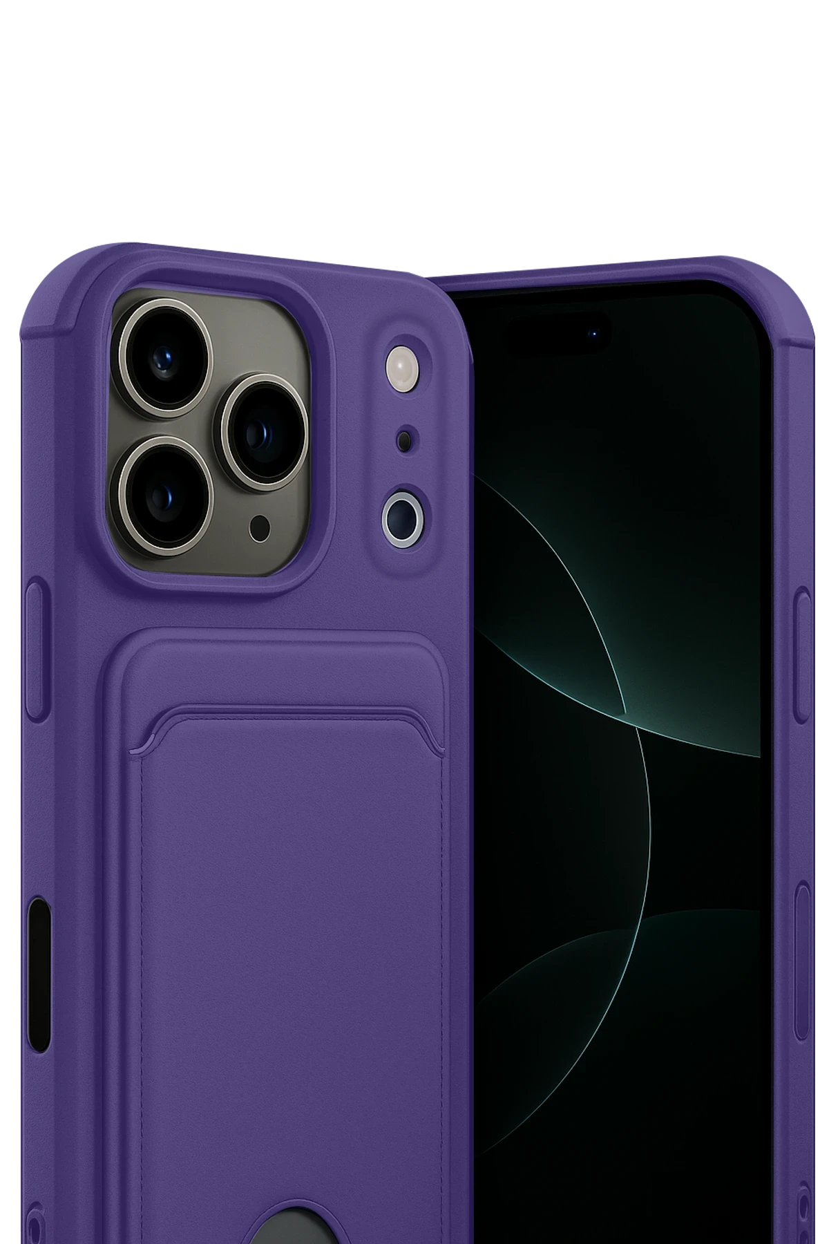 Newface Apple iPhone 17 Pro Kelvin Kartvizitli Silikon - Derin Mor