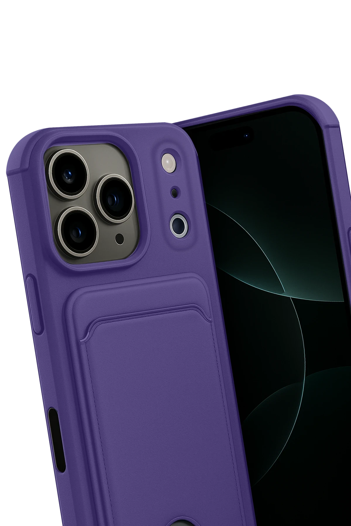 Newface Apple iPhone 17 Pro Kelvin Kartvizitli Silikon - Derin Mor