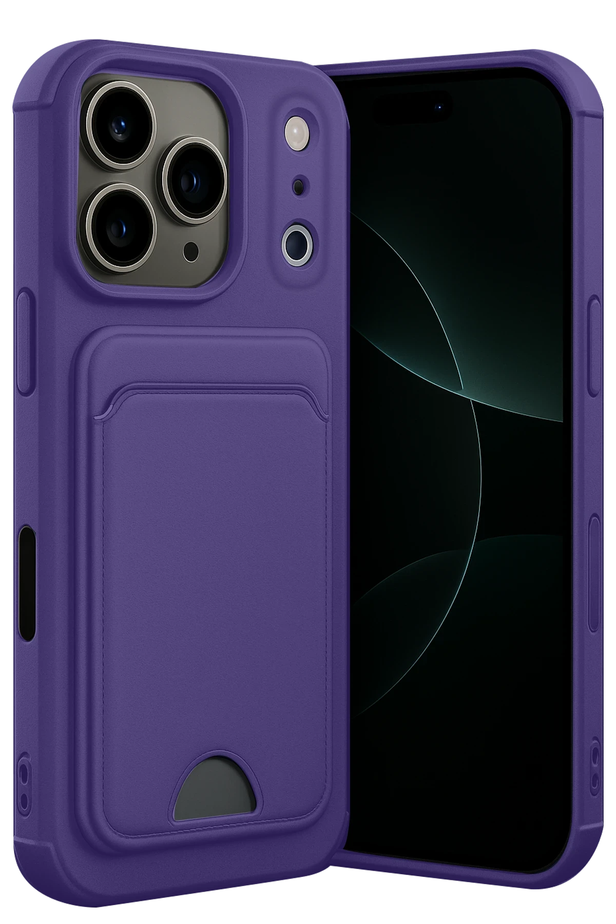 Newface Apple iPhone 17 Pro Kelvin Kartvizitli Silikon - Derin Mor