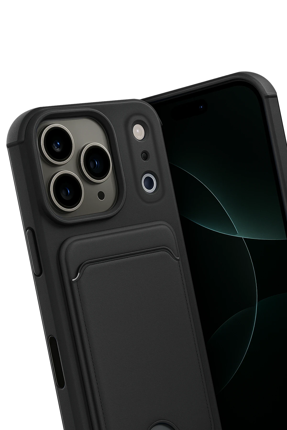 Newface Apple iPhone 17 Pro Kelvin Kartvizitli Silikon - Siyah