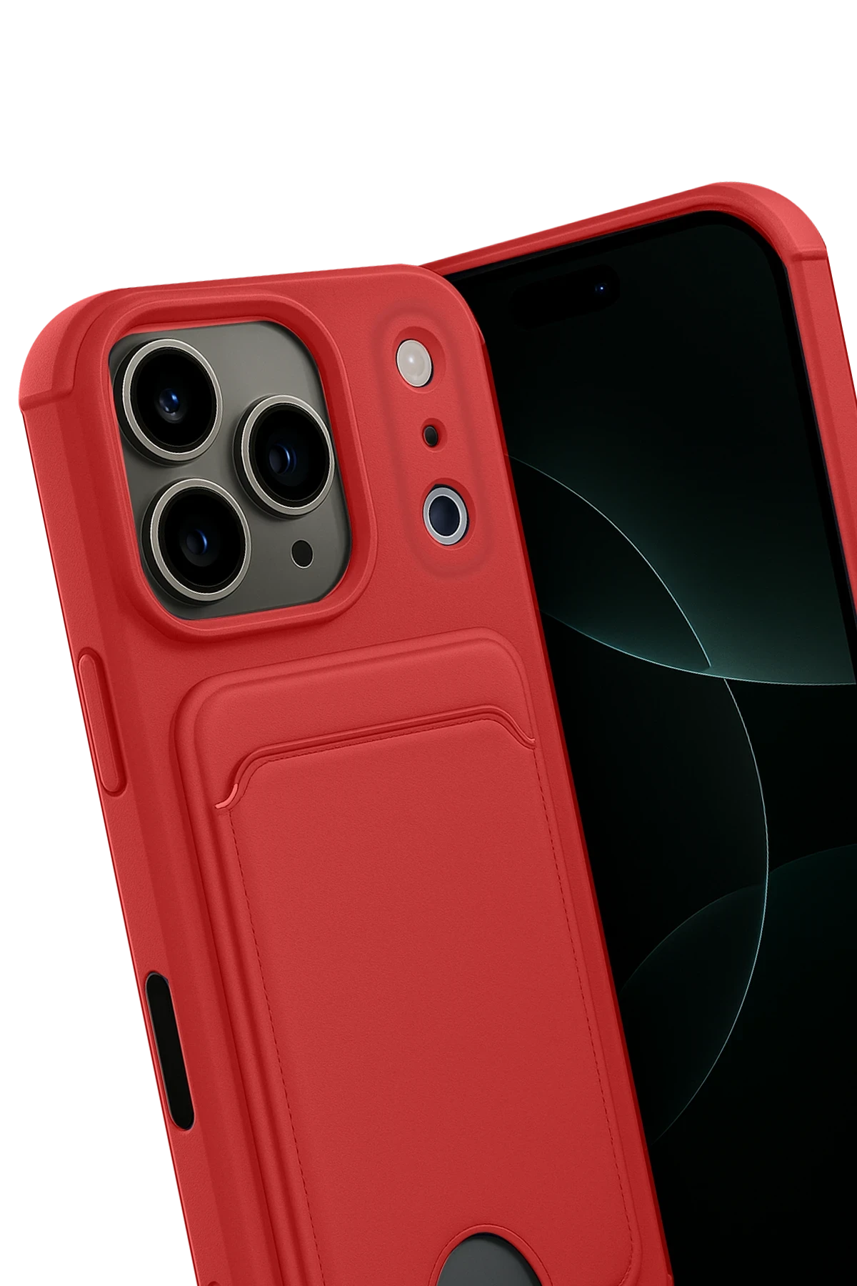 Newface Apple iPhone 17 Pro Kelvin Kartvizitli Silikon - Kırmızı