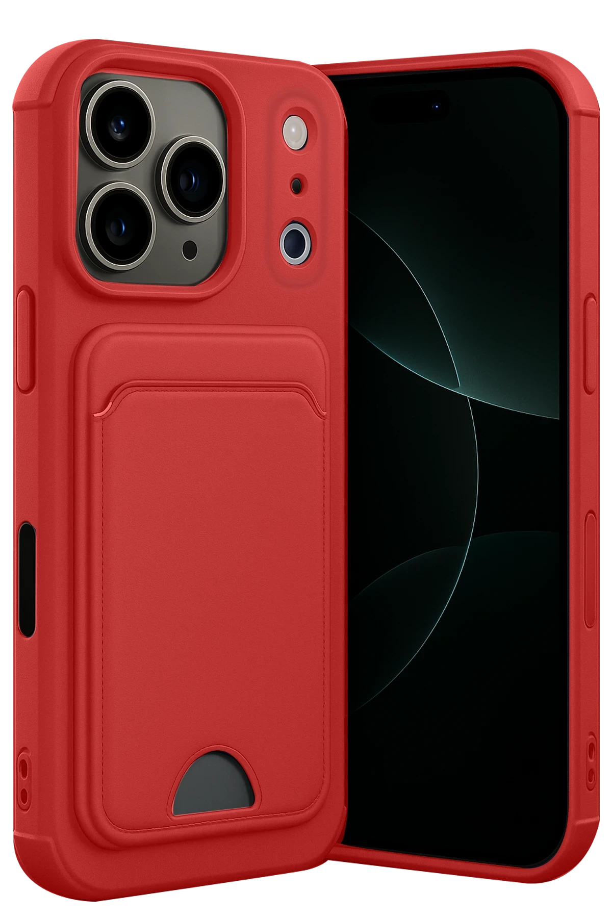 Newface Apple iPhone 17 Pro Kelvin Kartvizitli Silikon - Kırmızı