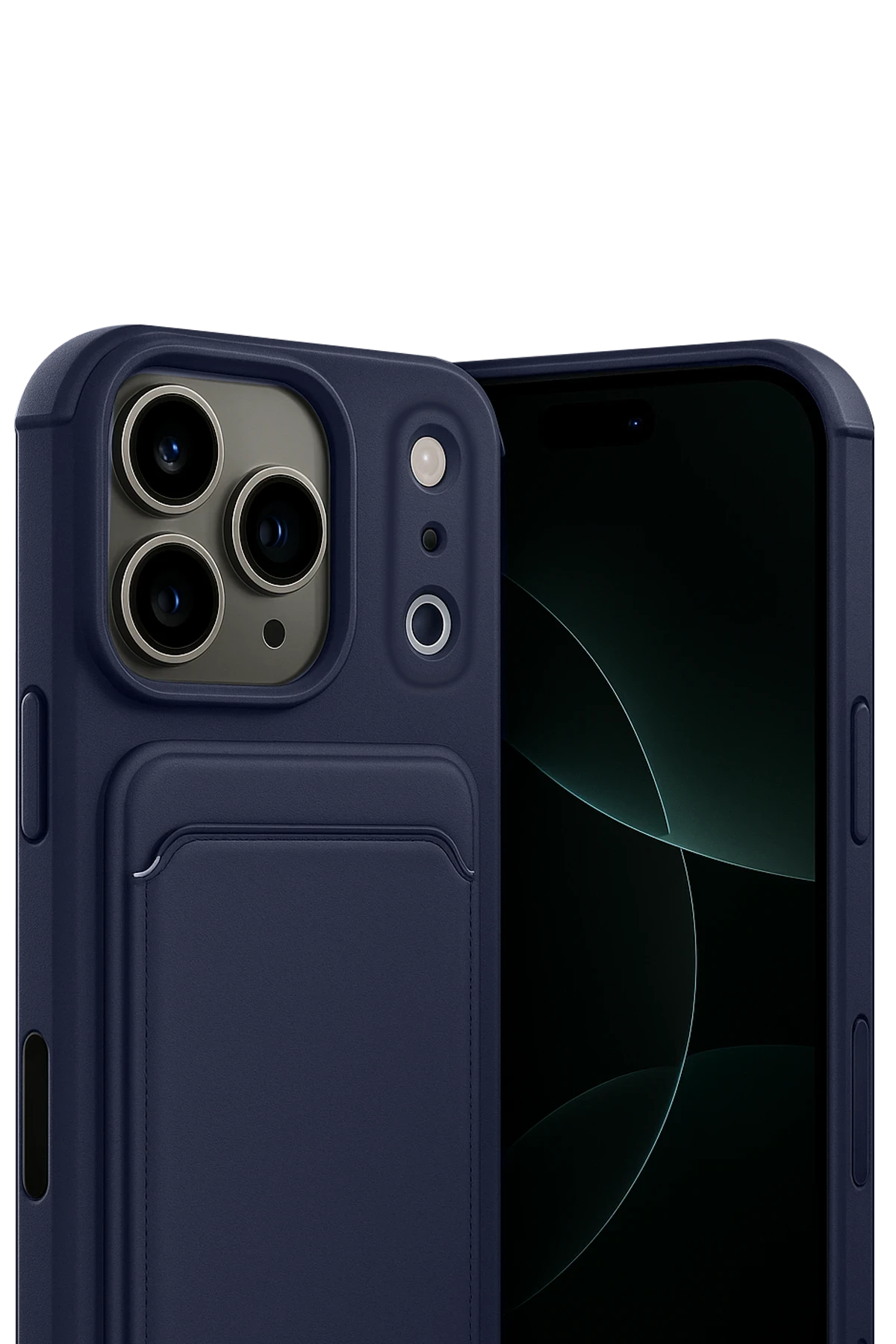 Newface Apple iPhone 17 Pro Kelvin Kartvizitli Silikon - Lacivert