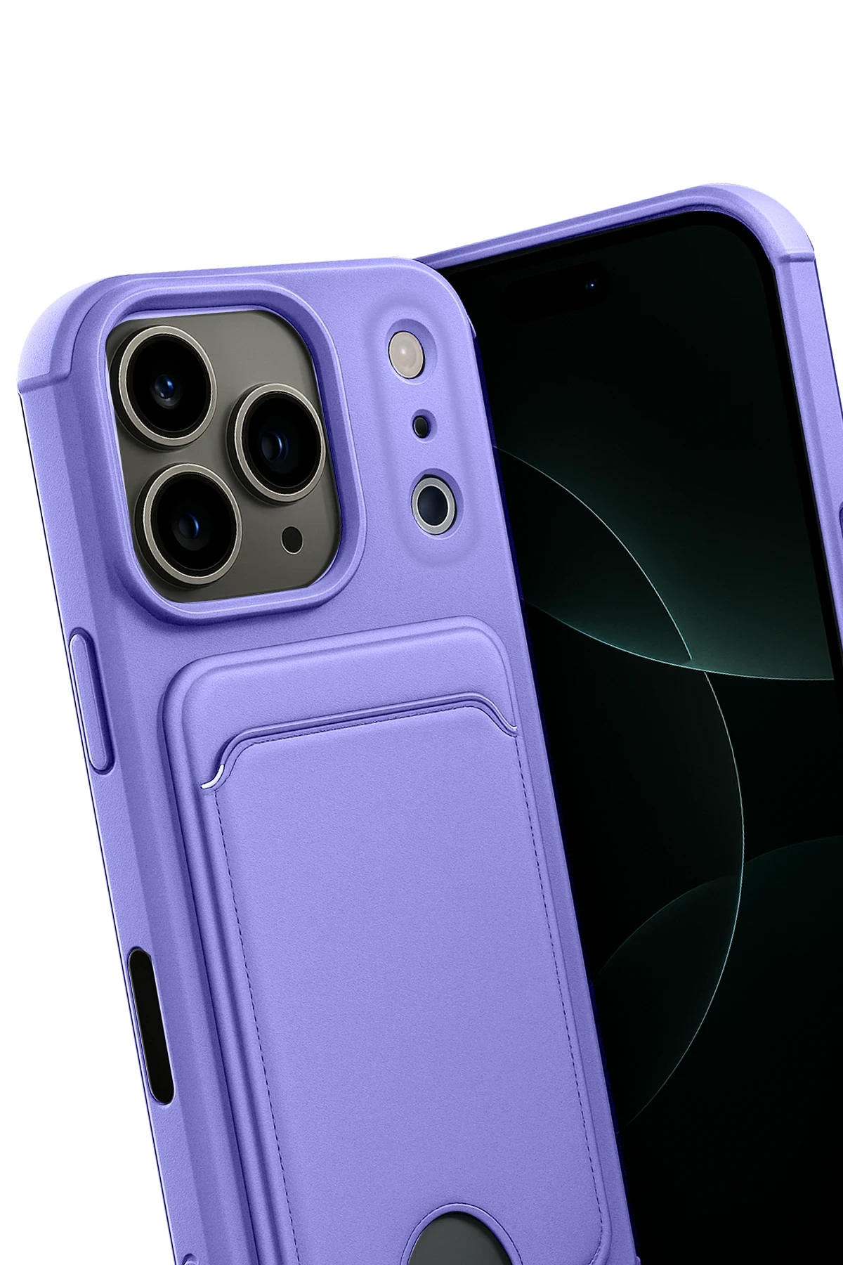 Newface Apple iPhone 17 Pro Kelvin Kartvizitli Silikon - Lila