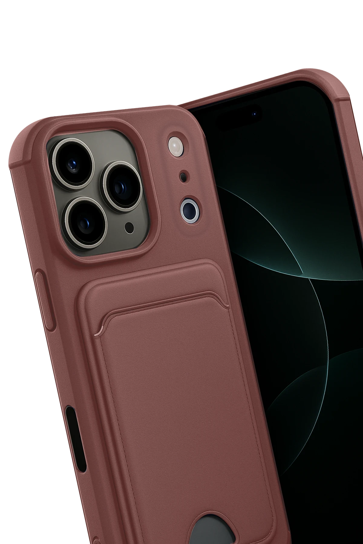 Newface Apple iPhone 17 Pro Kelvin Kartvizitli Silikon - Bordo