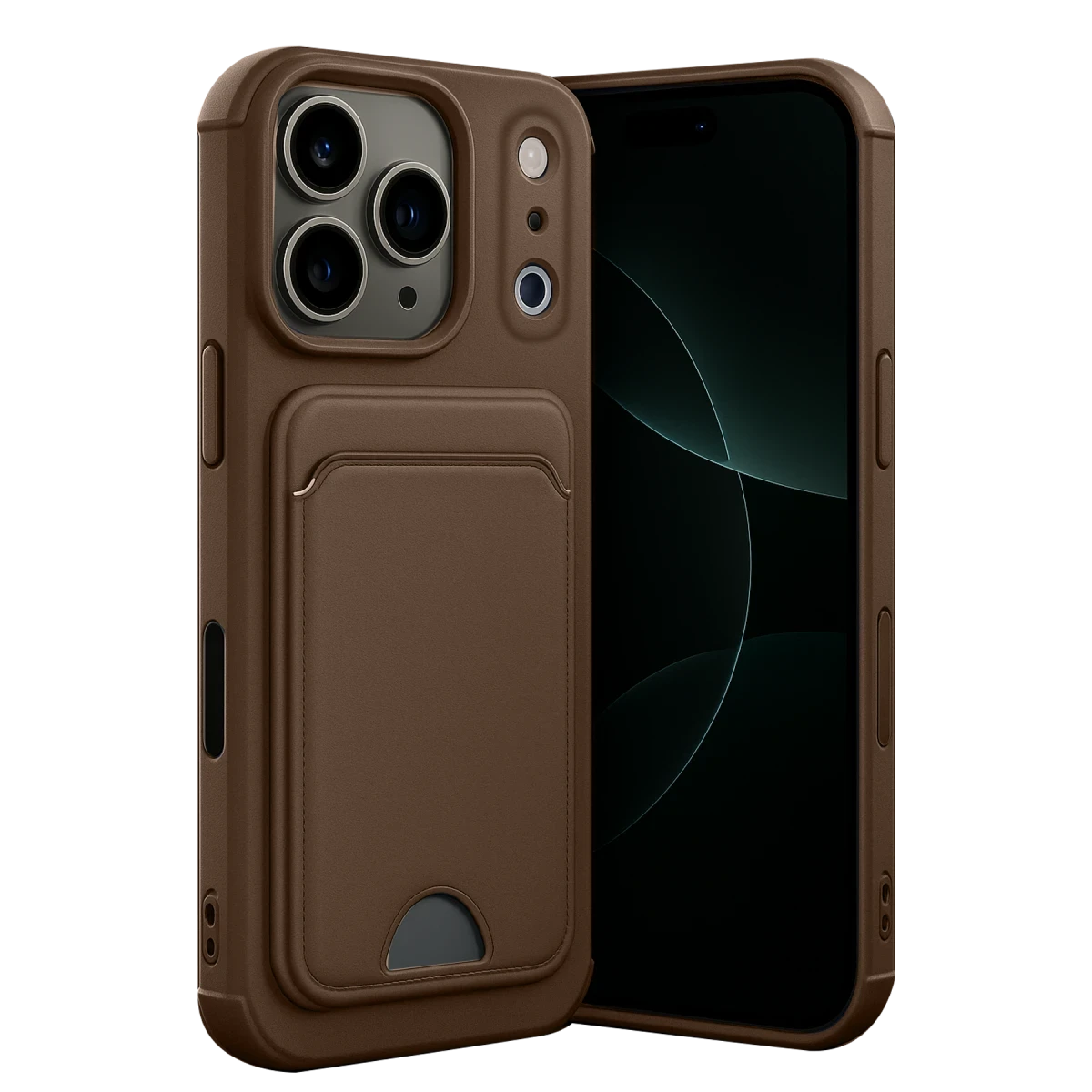 Newface Apple iPhone 17 Pro Kelvin Kartvizitli Silikon - Kahverengi