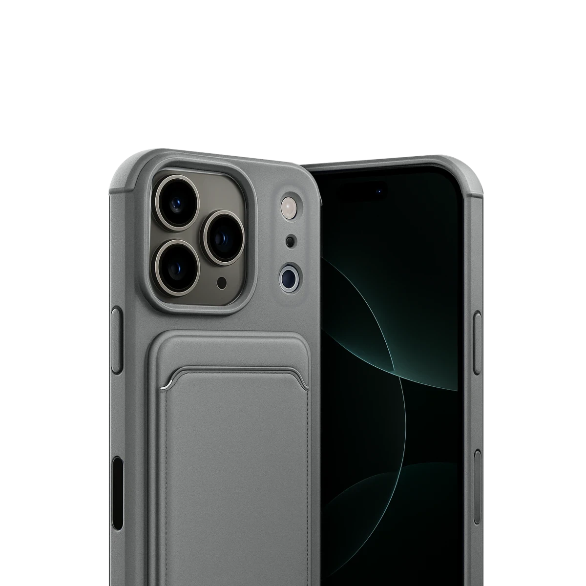 Newface Apple iPhone 17 Pro Kelvin Kartvizitli Silikon - Gri