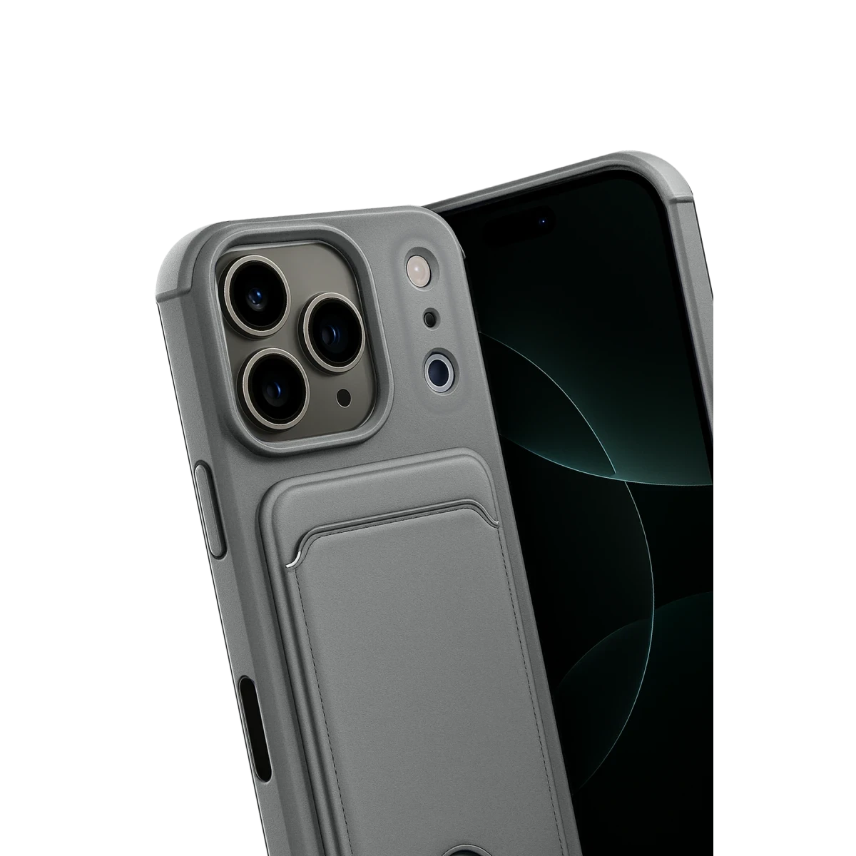 Newface Apple iPhone 17 Pro Kelvin Kartvizitli Silikon - Gri