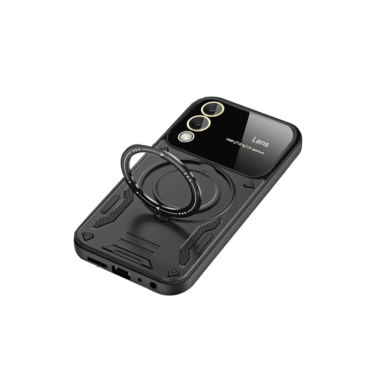Newface Samsung Galaxy S25 Edge Kılıf Joy Lens Standlı Kapak - Siyah — görsel 11