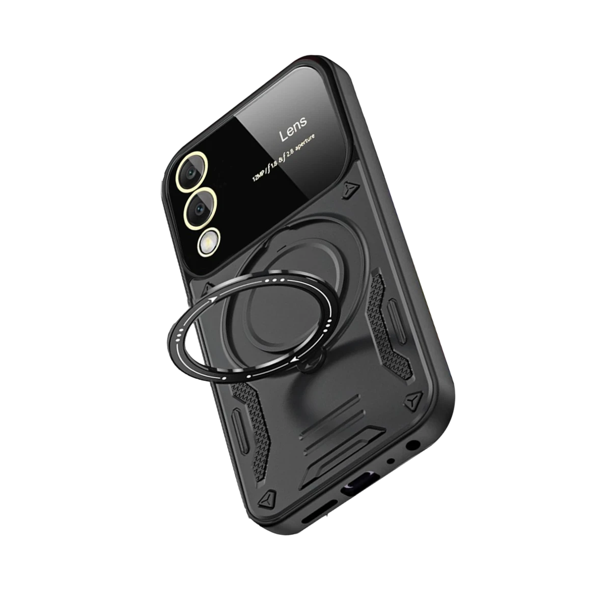 Newface Samsung Galaxy S25 Edge Kılıf Joy Lens Standlı Kapak - Siyah — görsel 8