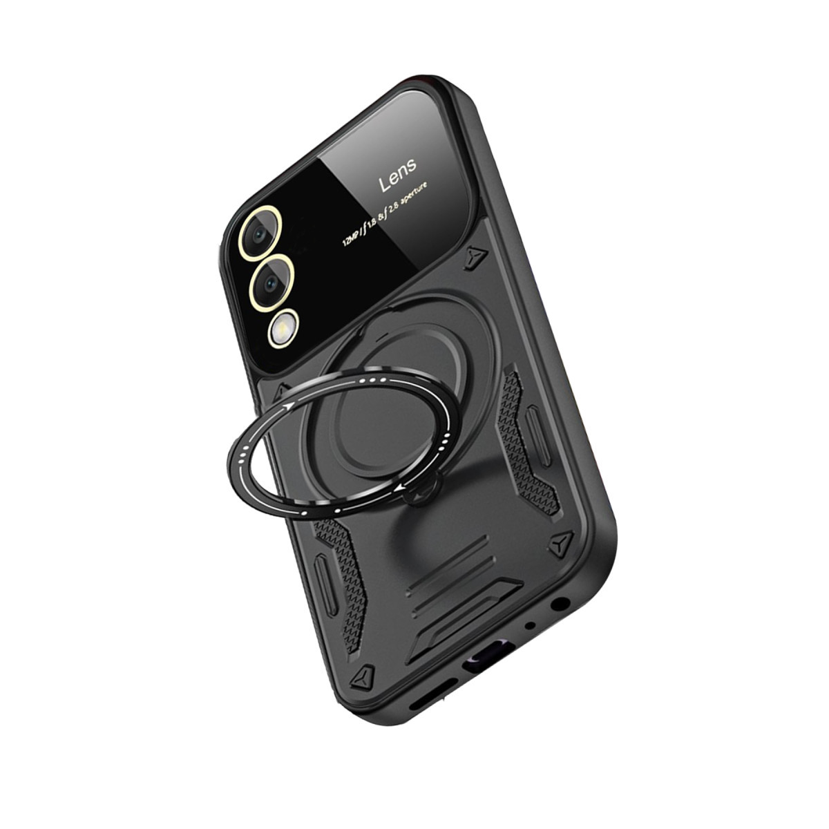 Newface Samsung Galaxy S25 Edge Kılıf Joy Lens Standlı Kapak - Siyah — görsel 12