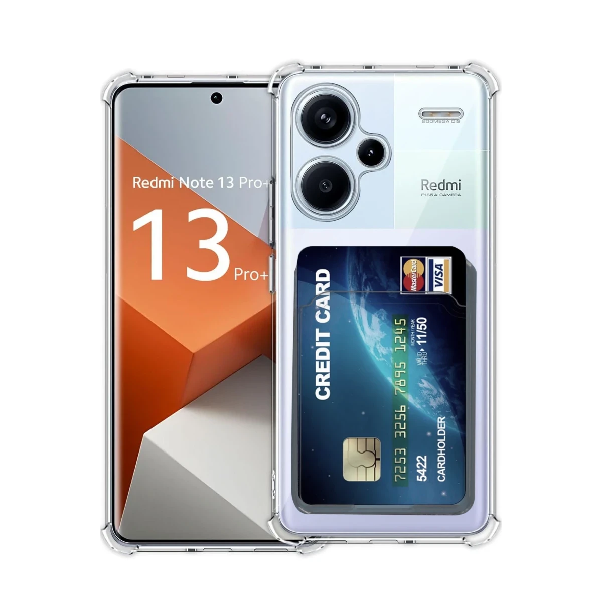 Newface Xiaomi Redmi Note 13 Pro Plus Kılıf Kart Şeffaf Silikon - Şeffaf — görsel 2