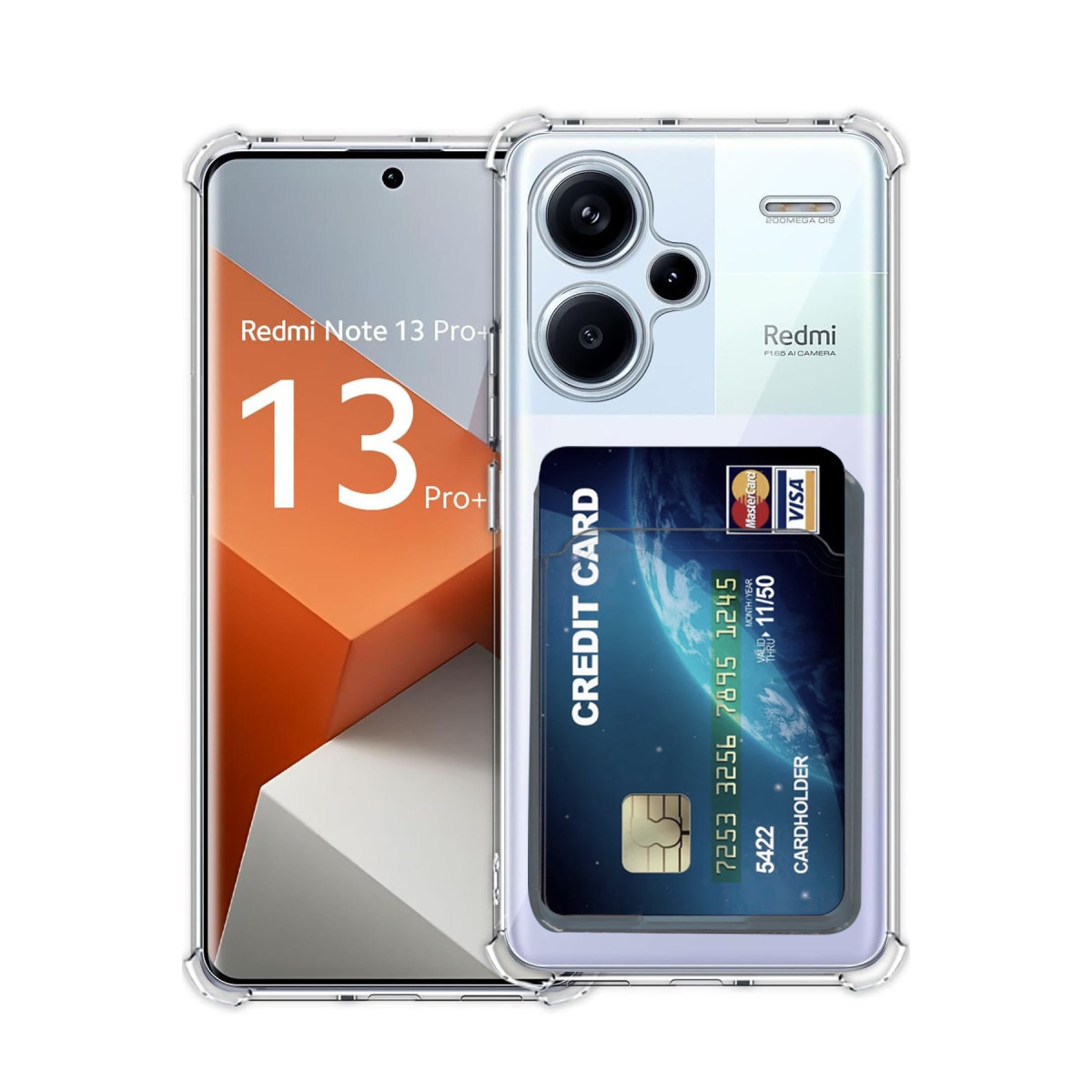 Newface Xiaomi Redmi Note 13 Pro Plus Kılıf Kart Şeffaf Silikon - Şeffaf — görsel 3
