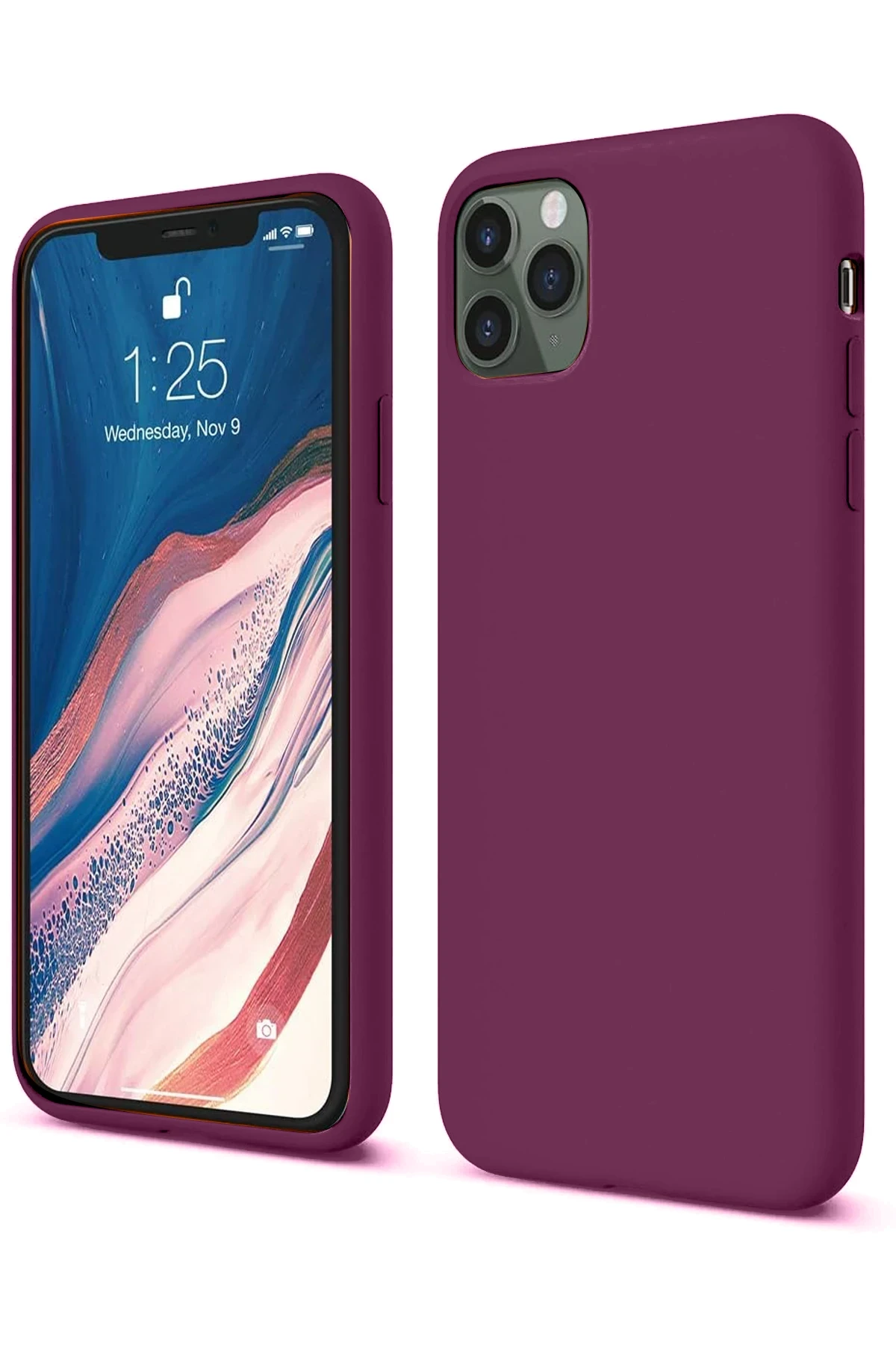 Newface iPhone 11 Pro Kılıf First Silikon - Mürdüm
