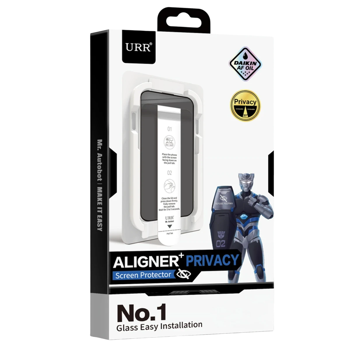 URR Apple iPhone 17 Aligner+ Hayalet Cam Ekran Koruyucu - Siyah
