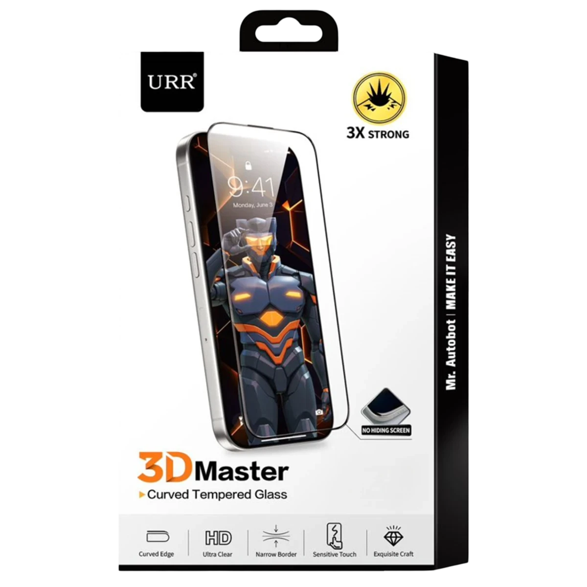 URR Apple iPhone 17 3D Master Curved HD Cam Ekran Koruyucu - Siyah