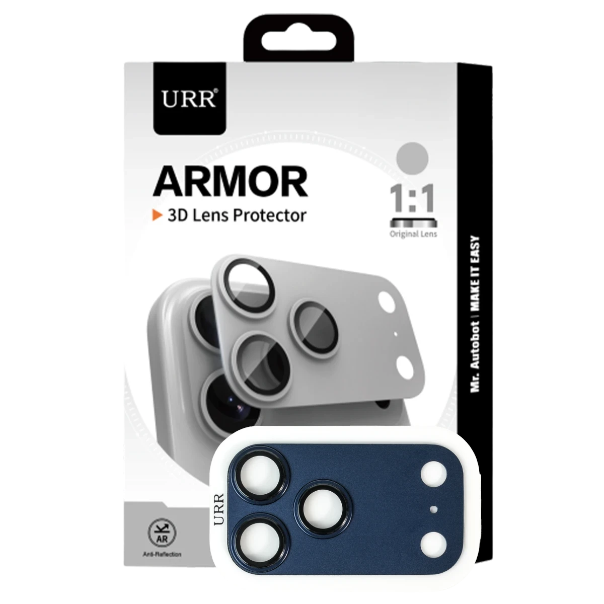 URR Apple iPhone 17 Pro Max Armor 3D Kamera Lens Koruyucu - Lacivert